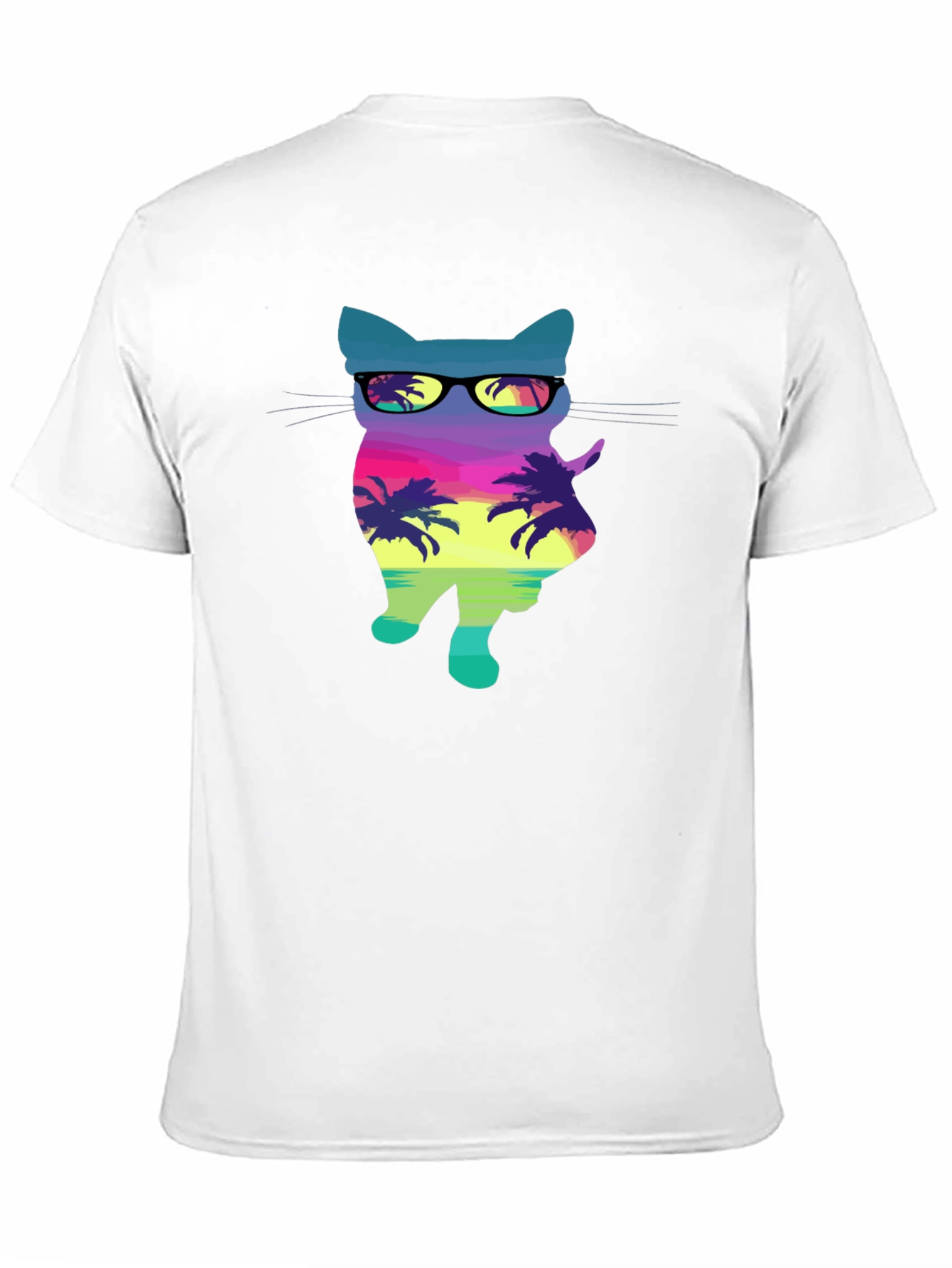 Cool Cat in Sunglasses Graphic T-Shirt - Tropical Vibes
