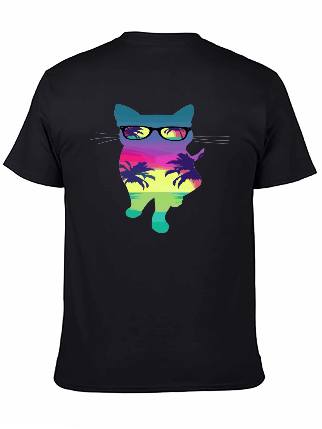 Cool Cat in Sunglasses Graphic T-Shirt - Tropical Vibes