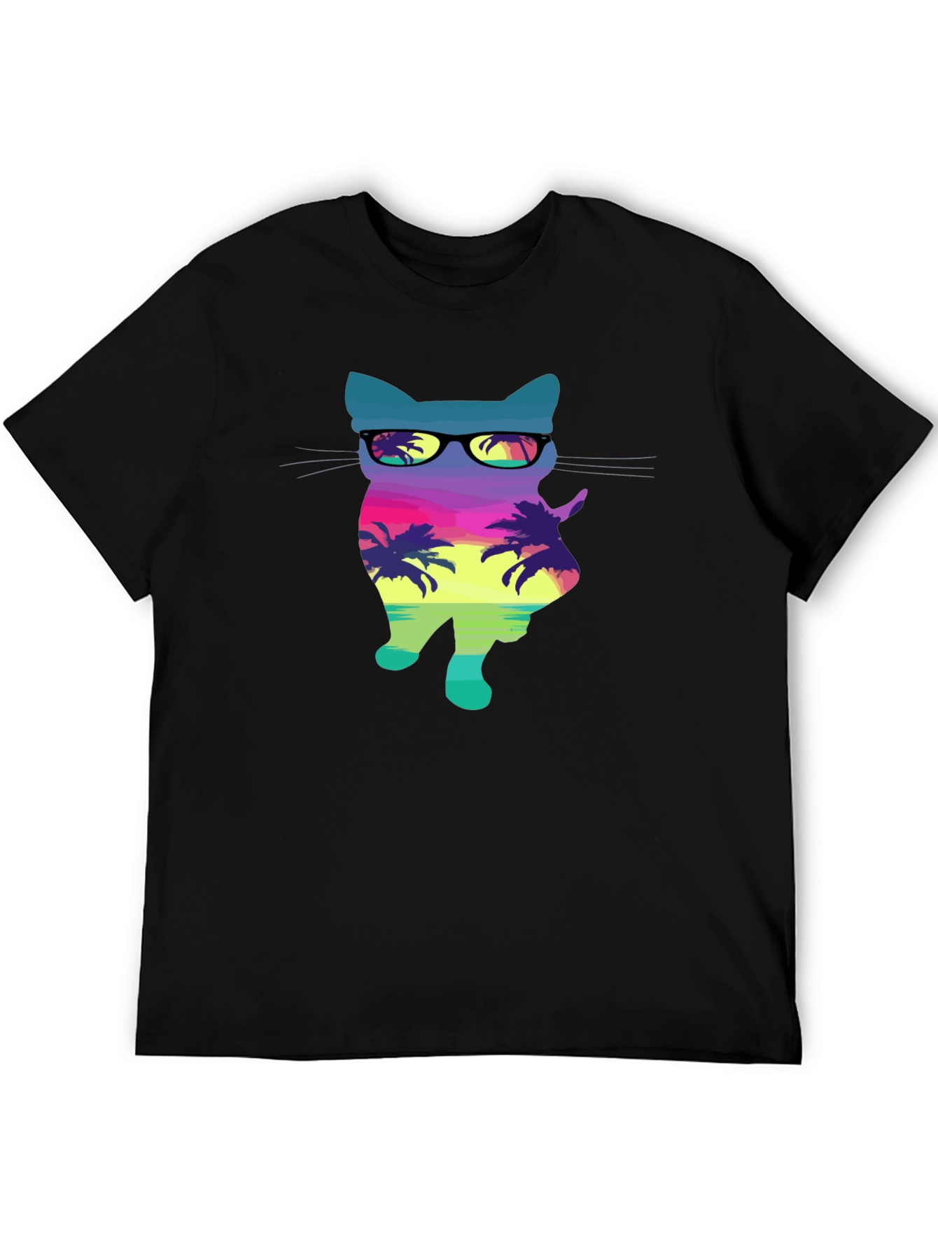 Cool Cat in Sunglasses Graphic T-Shirt - Tropical Vibes