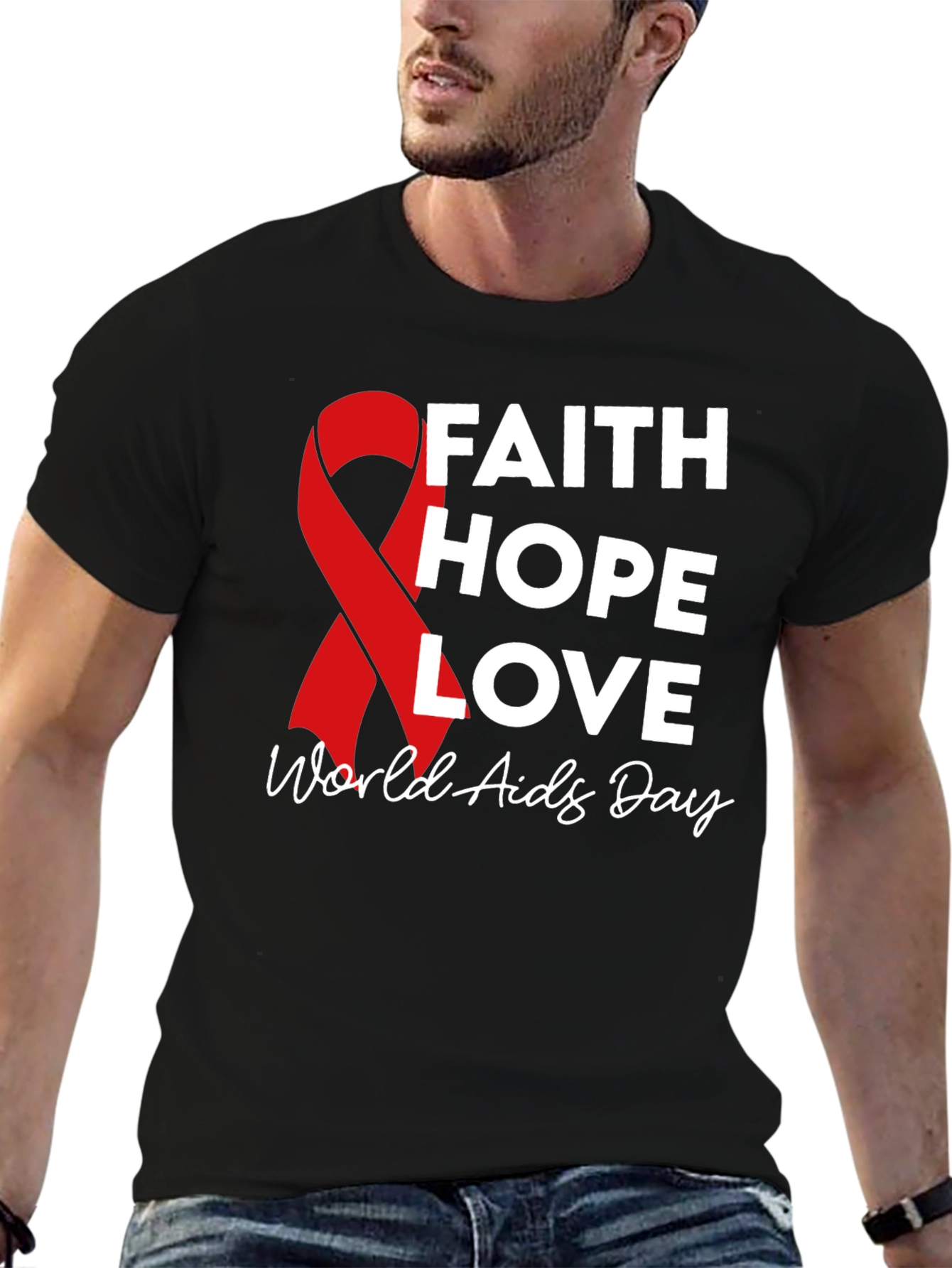 Faith Hope Love World Aids Day T-Shirt