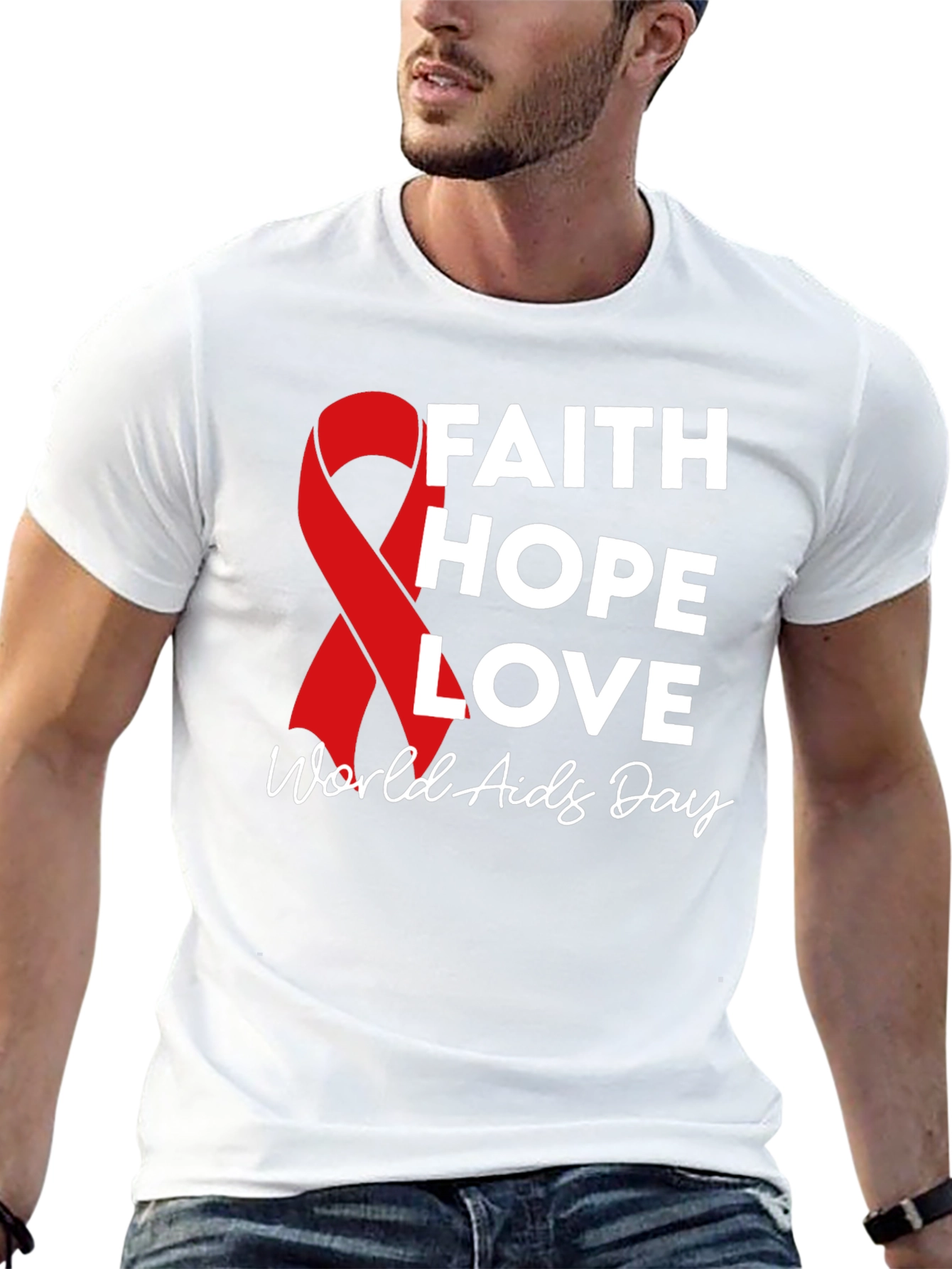 Faith Hope Love World Aids Day T-Shirt