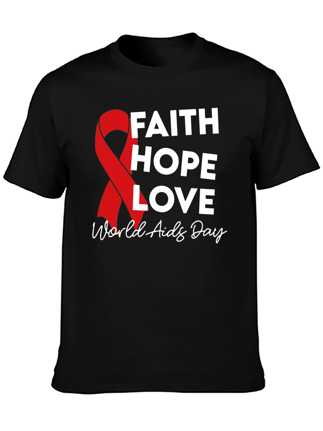 Faith Hope Love World Aids Day T-Shirt