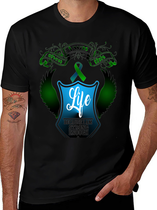Strong Enough T-Shirt - Teal Ribbon