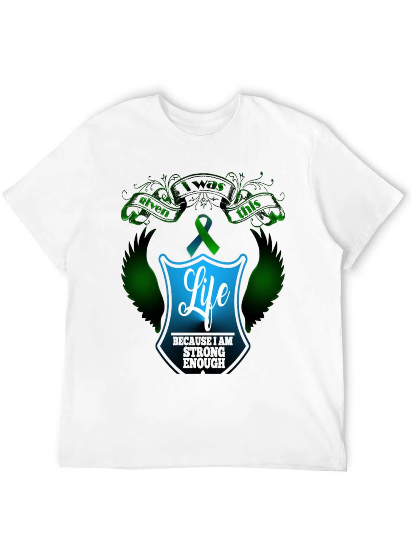 Strong Enough T-Shirt - Teal Ribbon