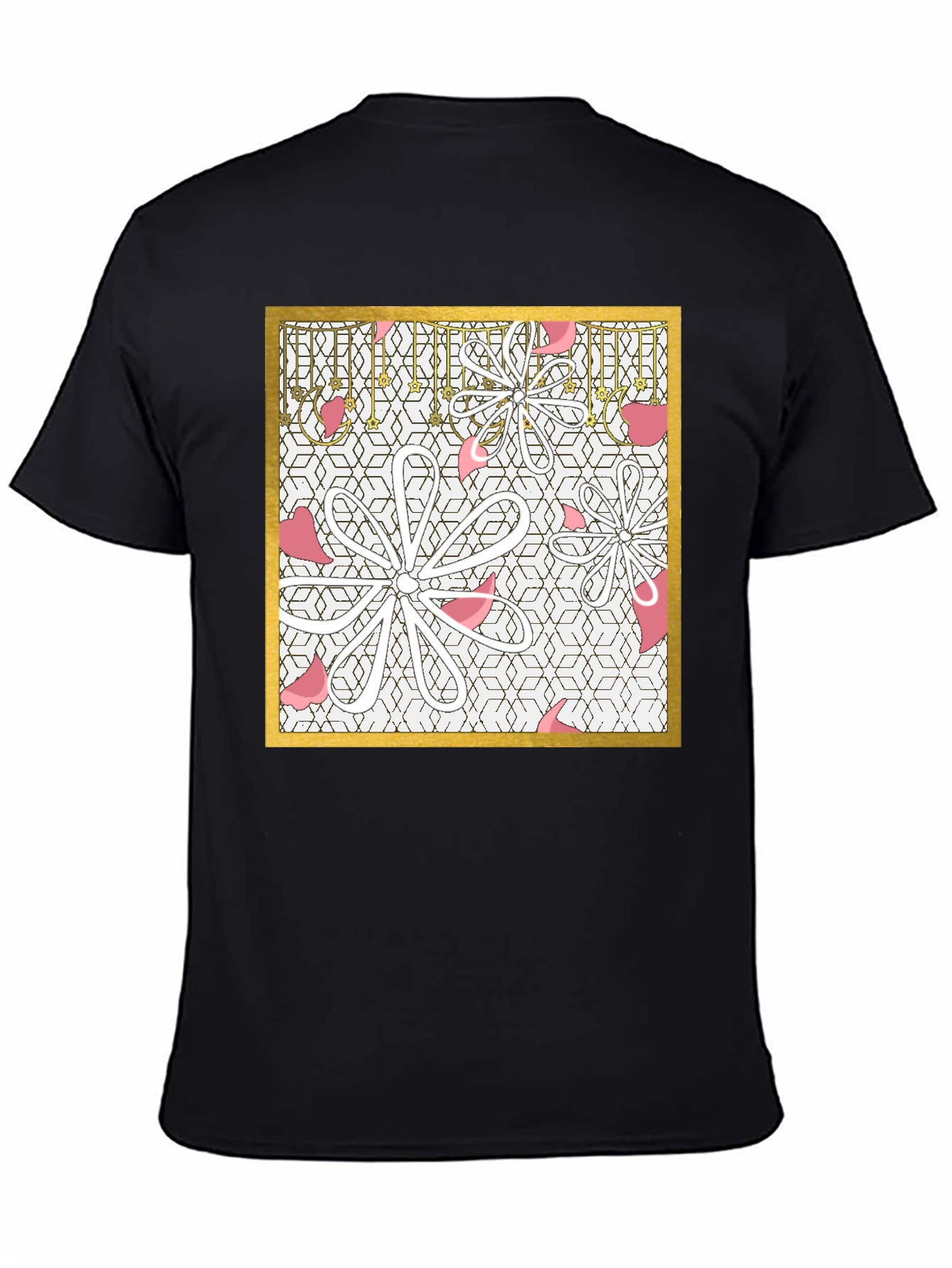Floral Geometric Graphic Tee - Modern Print