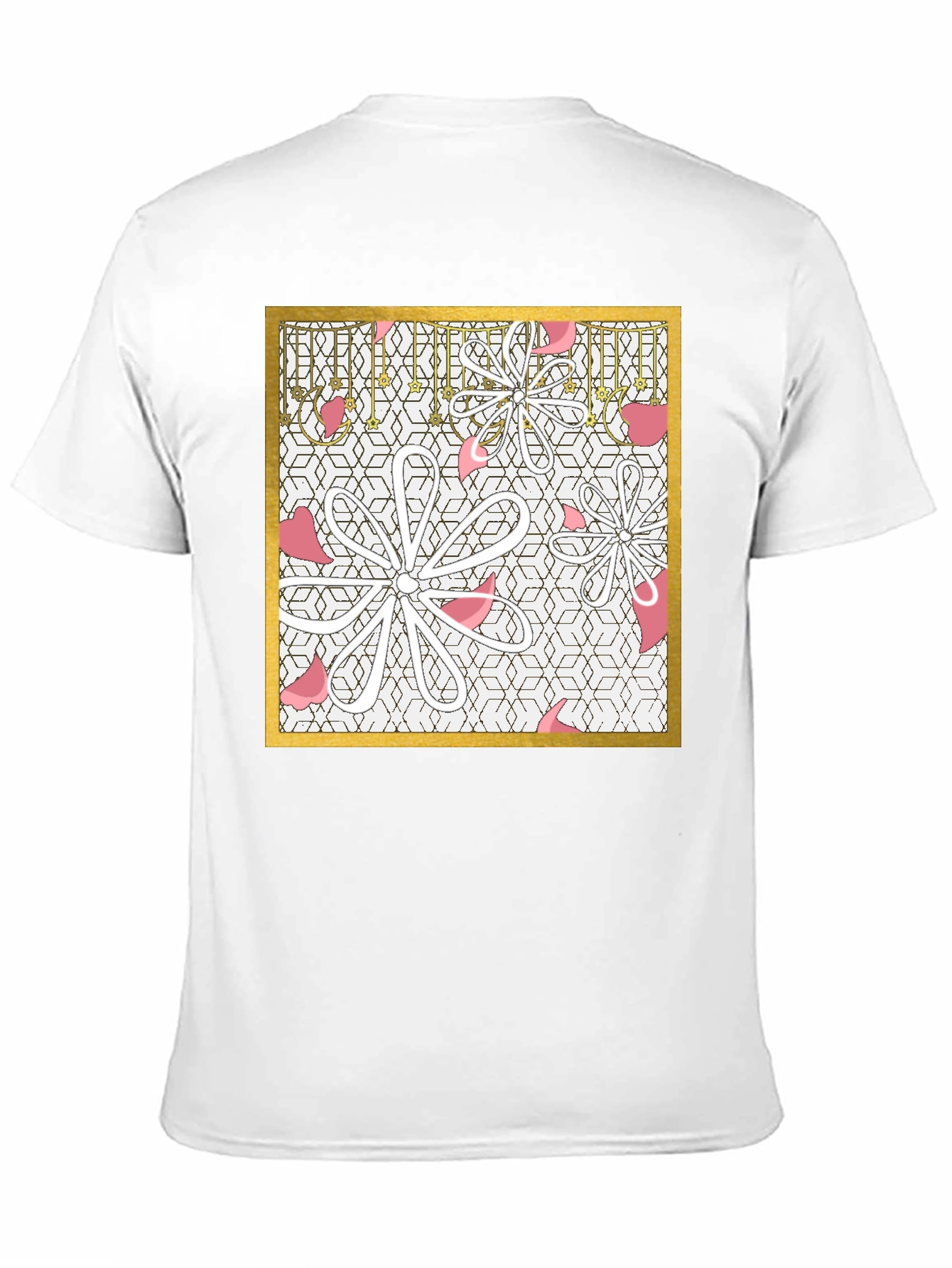 Floral Geometric Graphic Tee - Modern Print