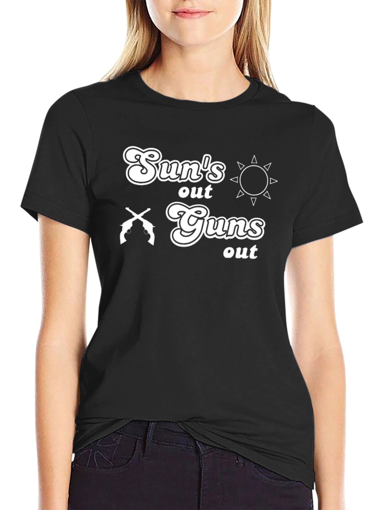 Suns Out Guns Out T-Shirt - Black Graphic Tee