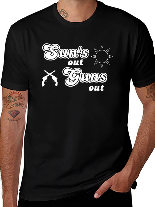 Suns Out Guns Out T-Shirt - Black Graphic Tee