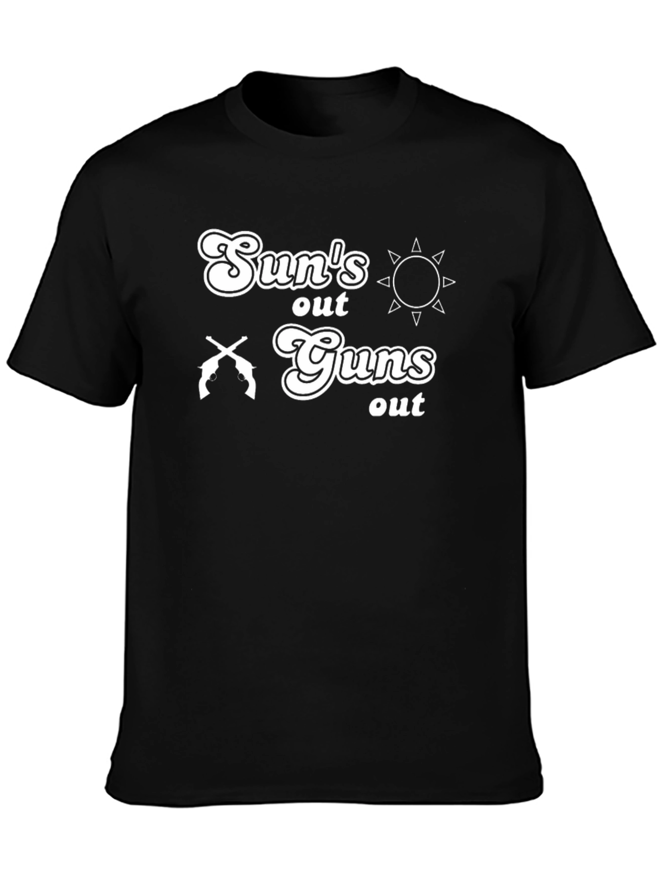 Suns Out Guns Out T-Shirt - Black Graphic Tee