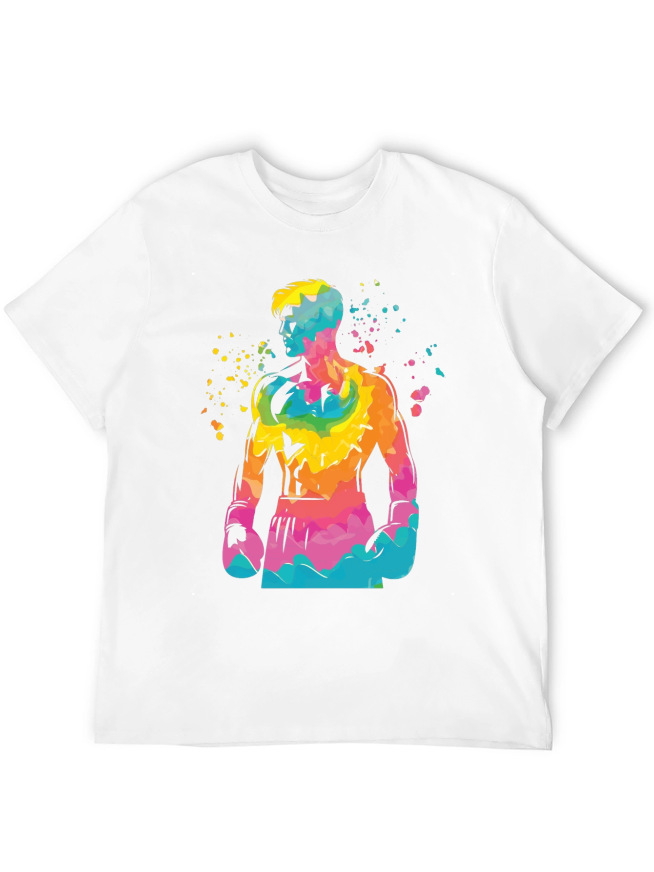 Vibrant Boxer Graphic Tee - Stylish Mens Black T-Shirt