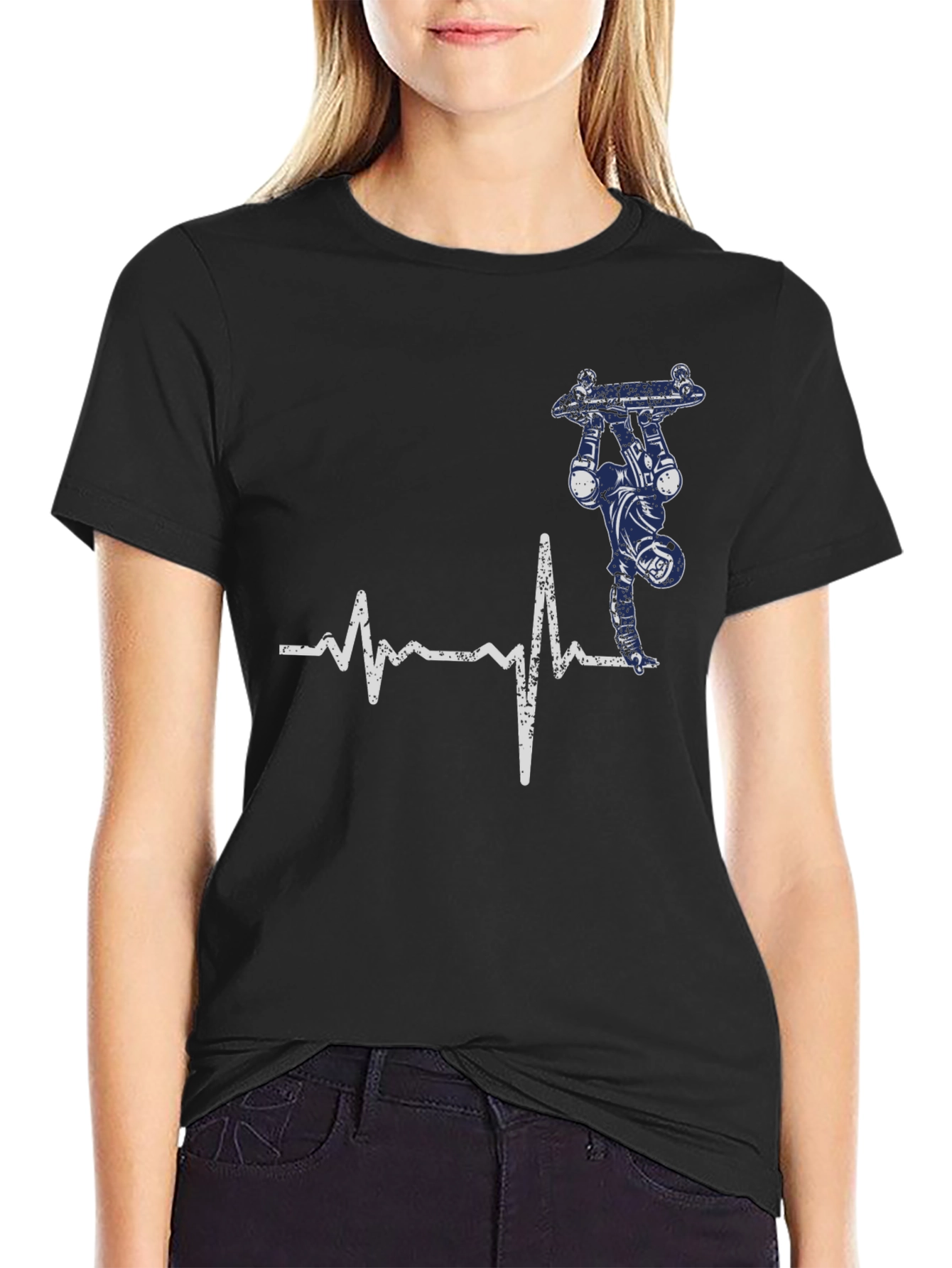 Skateboarding Heartbeat Graphic Tee