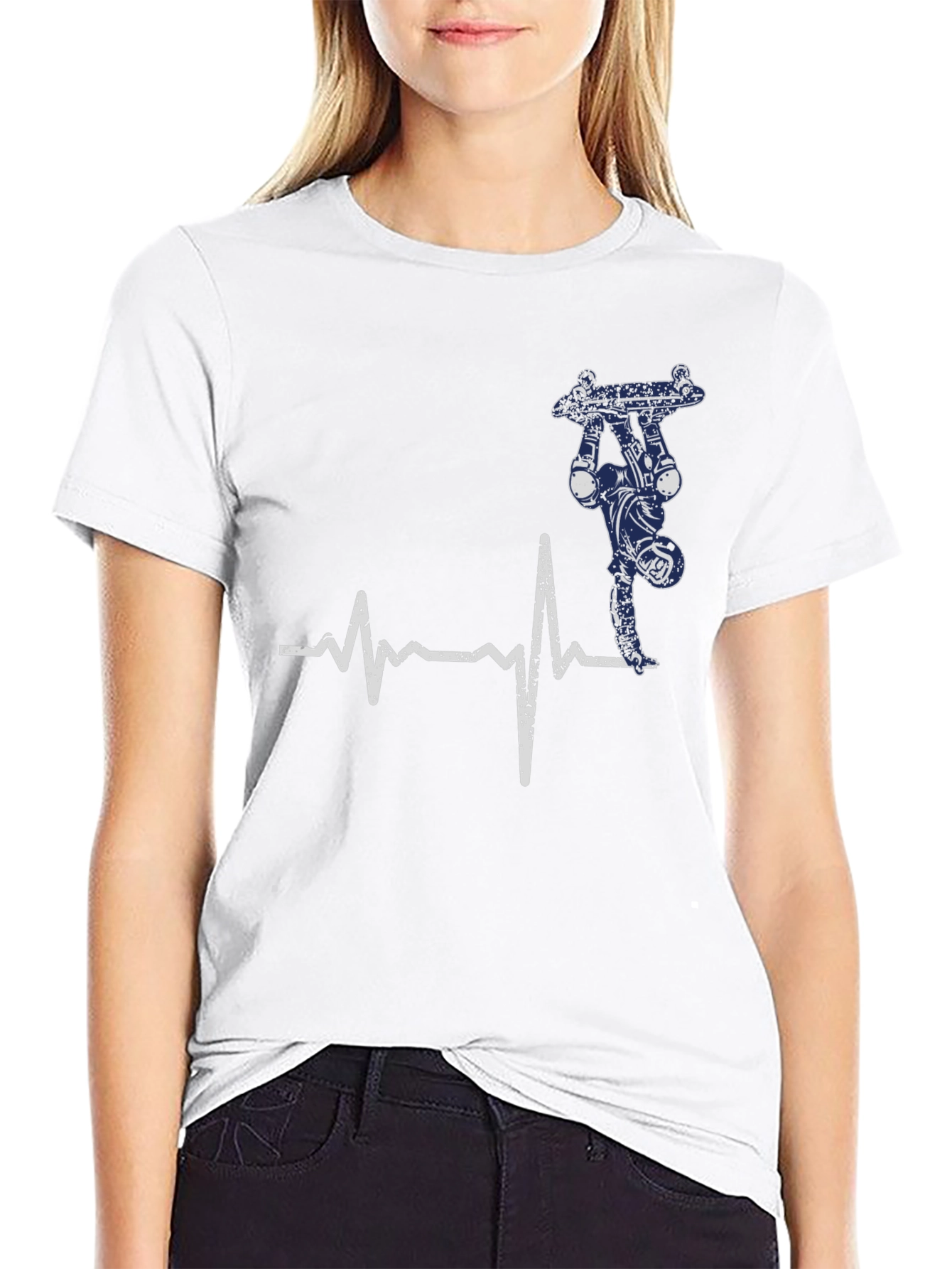 Skateboarding Heartbeat Graphic Tee