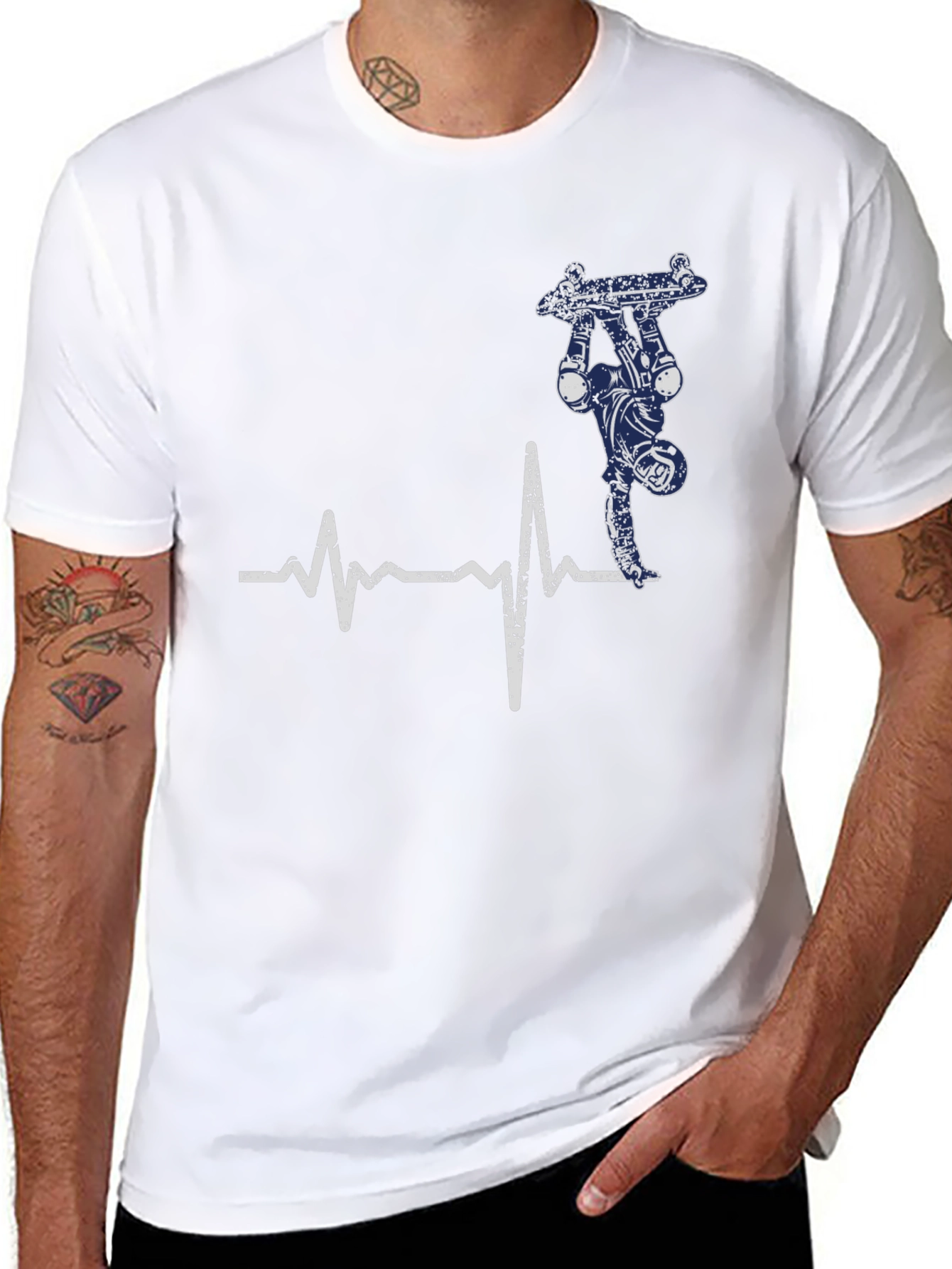 Skateboarding Heartbeat Graphic Tee