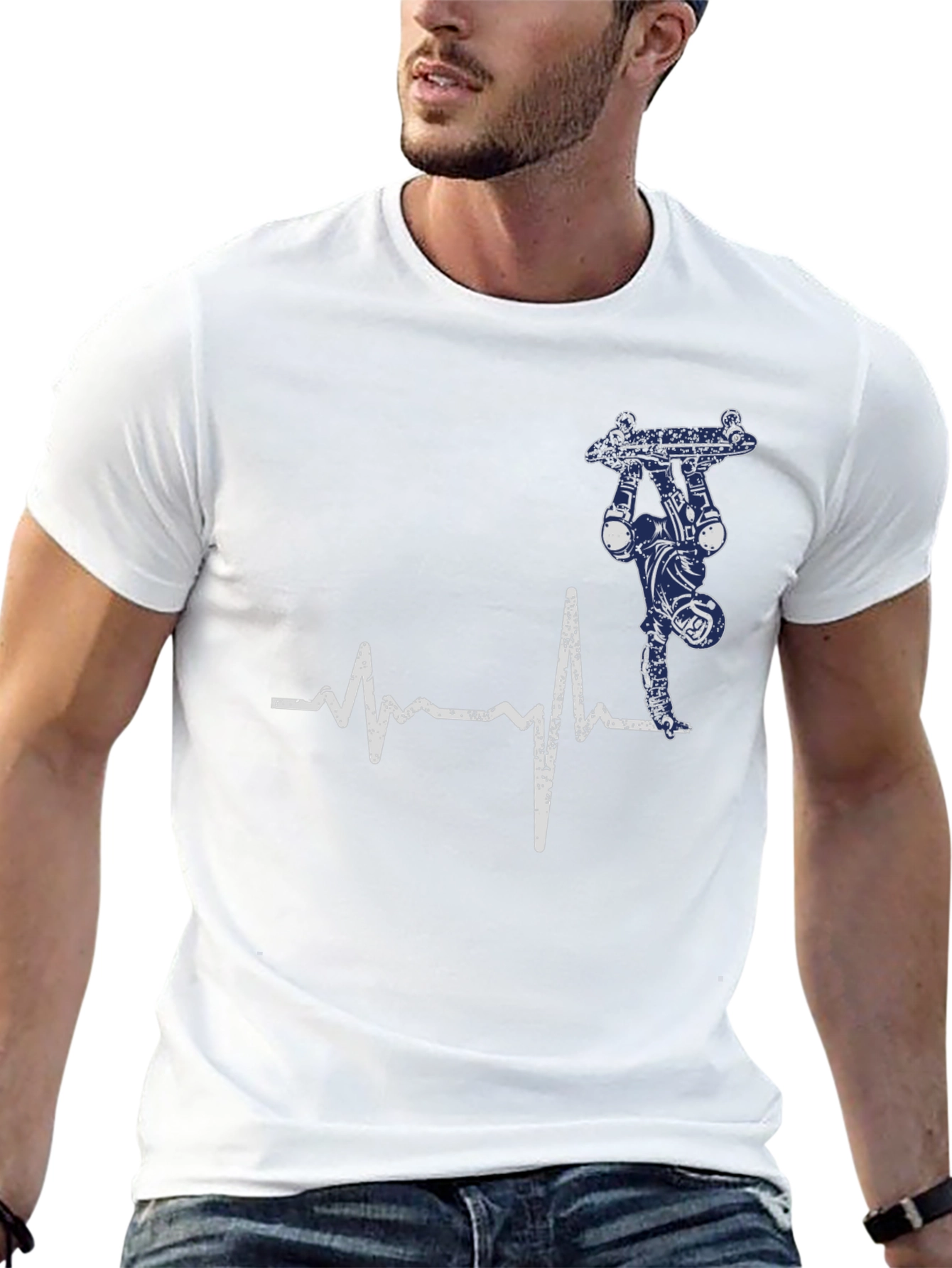 Skateboarding Heartbeat Graphic Tee