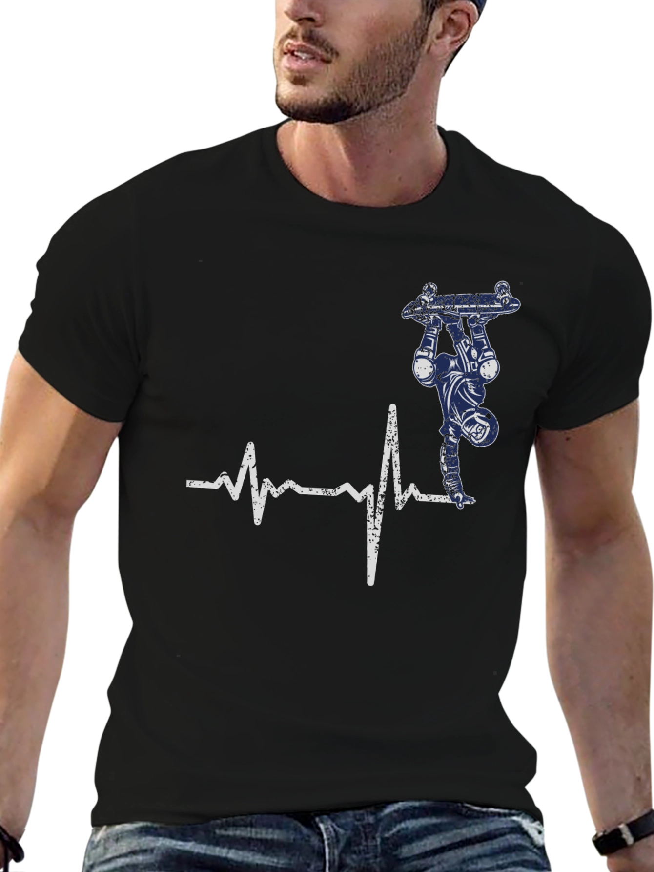 Skateboarding Heartbeat Graphic Tee