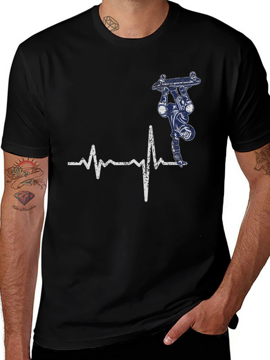 Skateboarding Heartbeat Graphic Tee