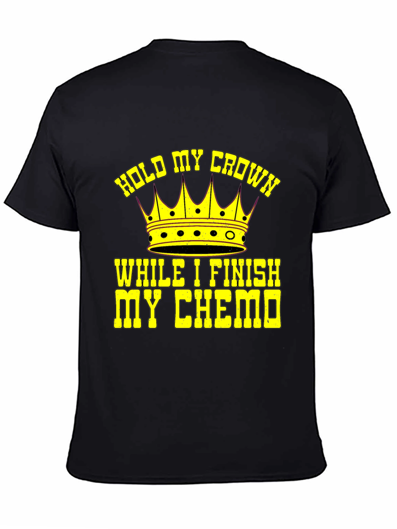 Hold My Crown Chemo Warrior Black Graphic T-Shirt