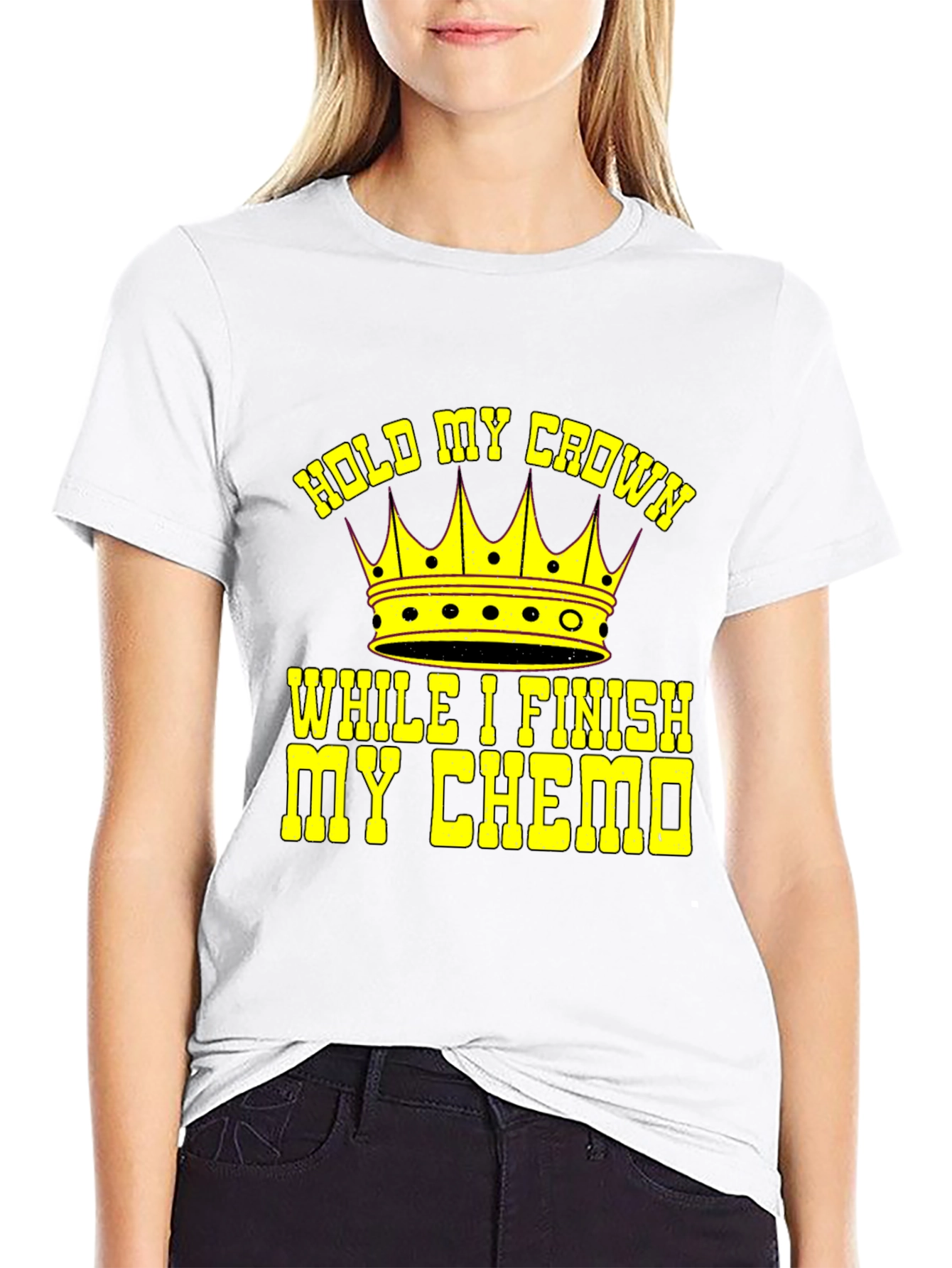 Hold My Crown Chemo Warrior Black Graphic T-Shirt