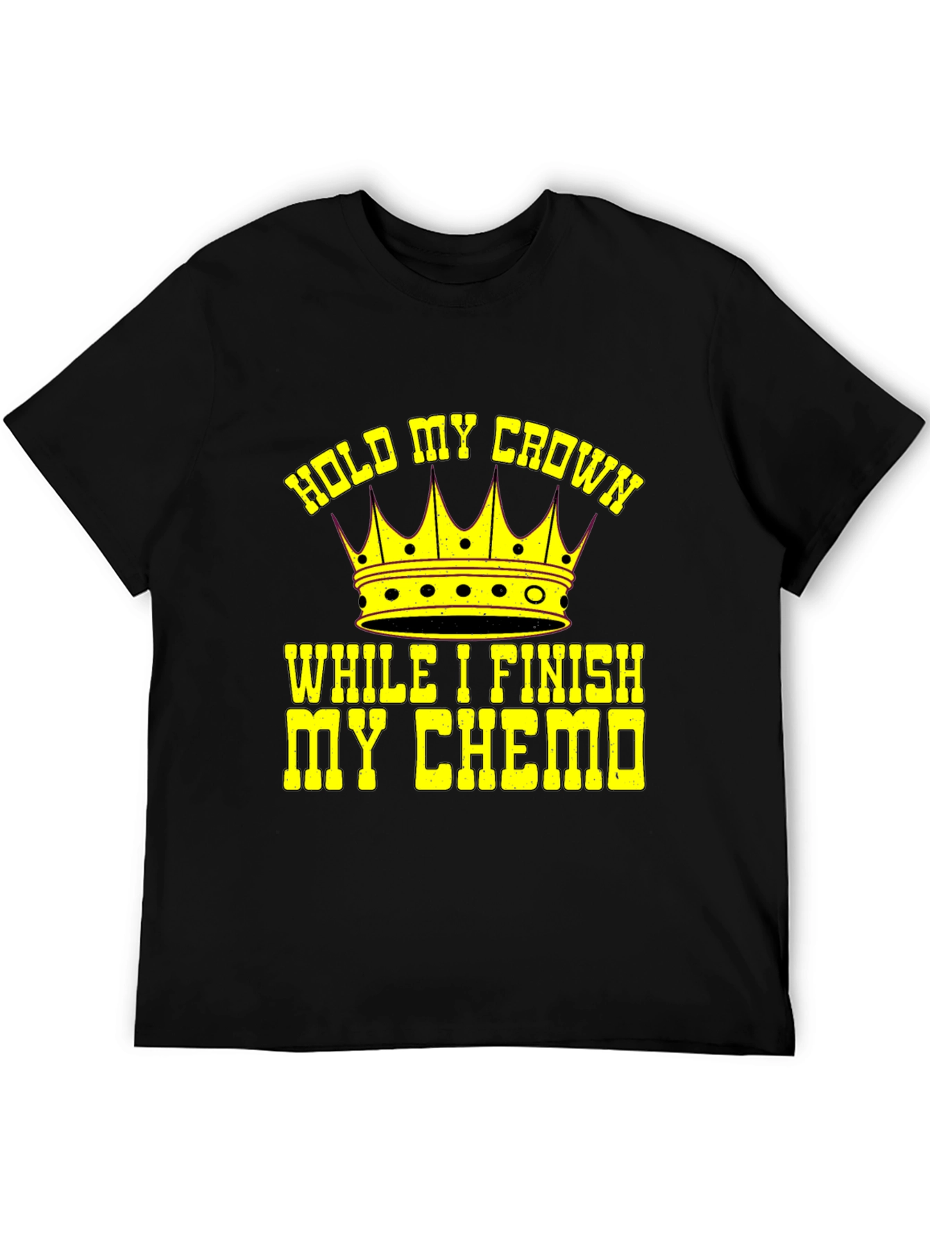 Hold My Crown Chemo Warrior Black Graphic T-Shirt