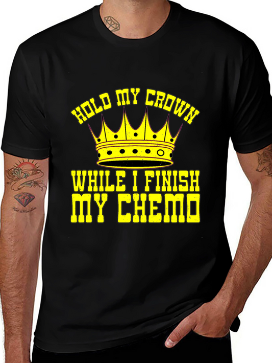 Hold My Crown Chemo Warrior Black Graphic T-Shirt