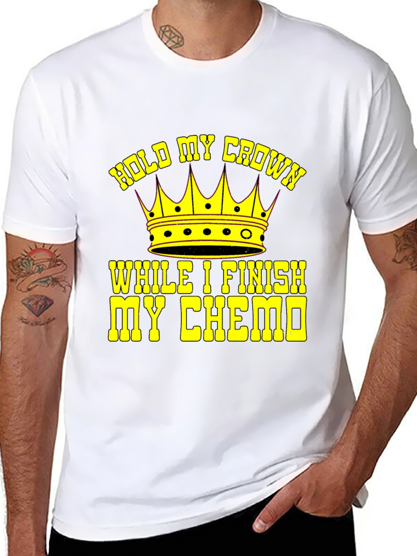 Hold My Crown Chemo Warrior Black Graphic T-Shirt