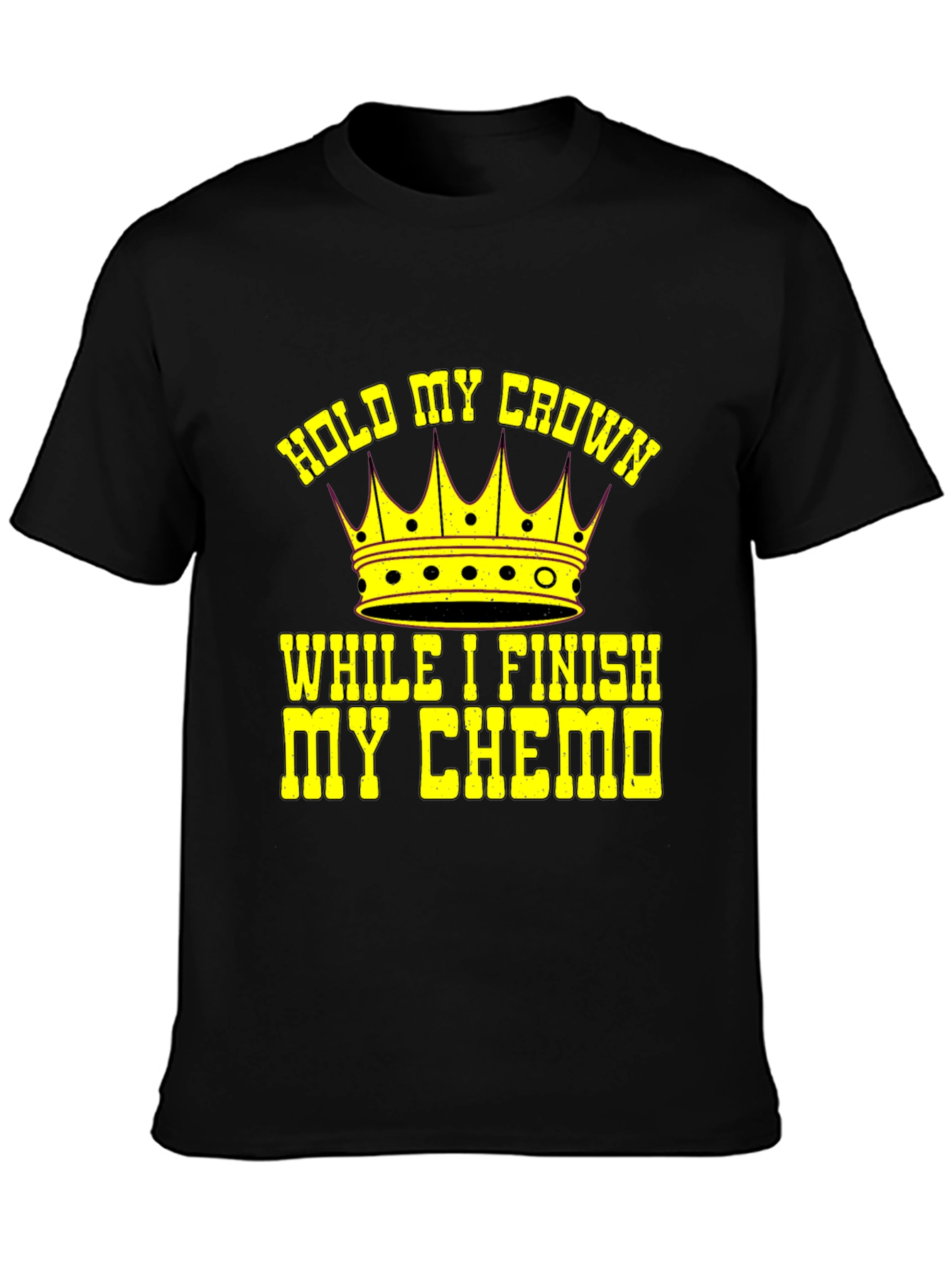 Hold My Crown Chemo Warrior Black Graphic T-Shirt