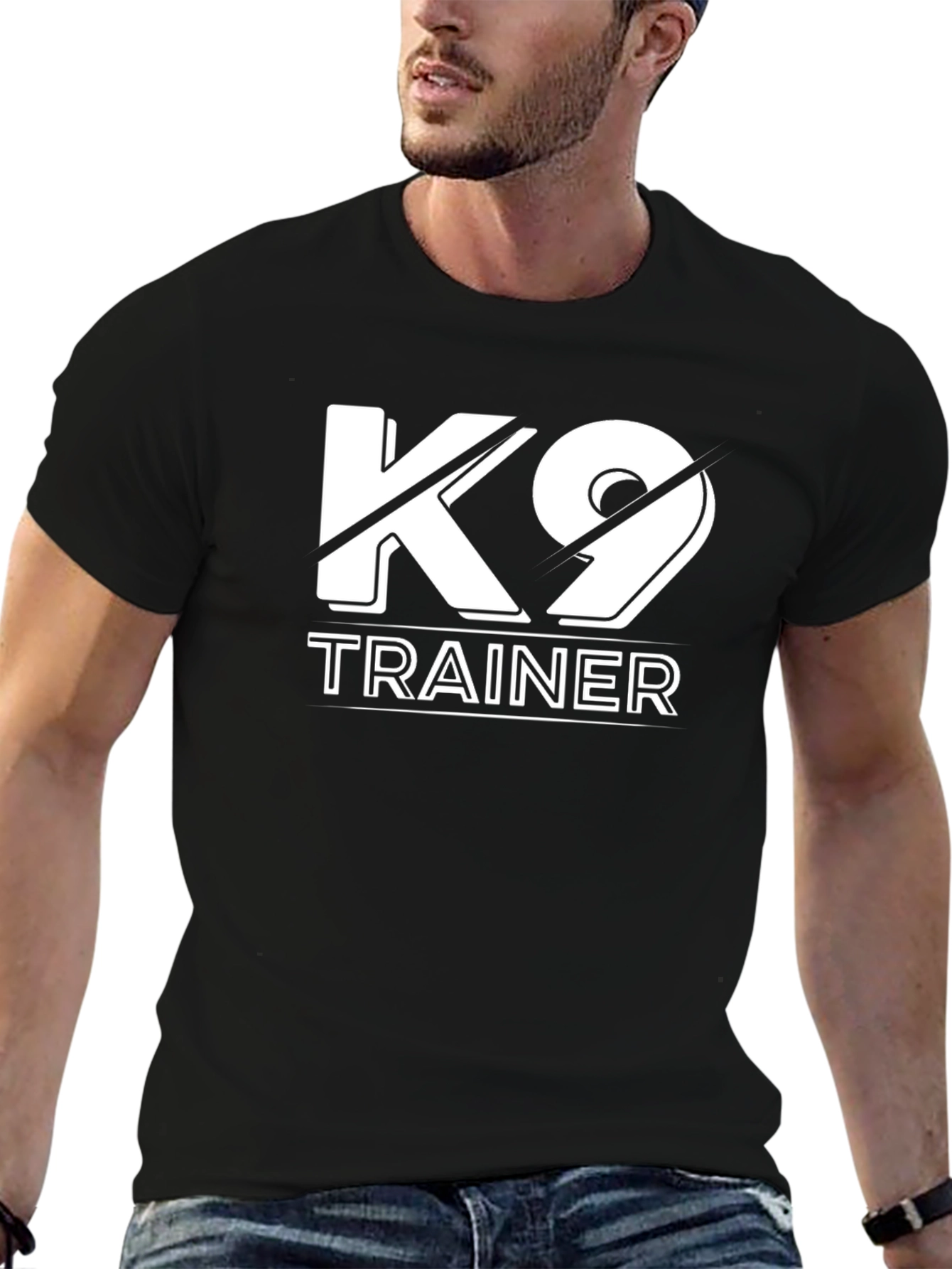 K9 Trainer Black T-Shirt Dog Handler Tee