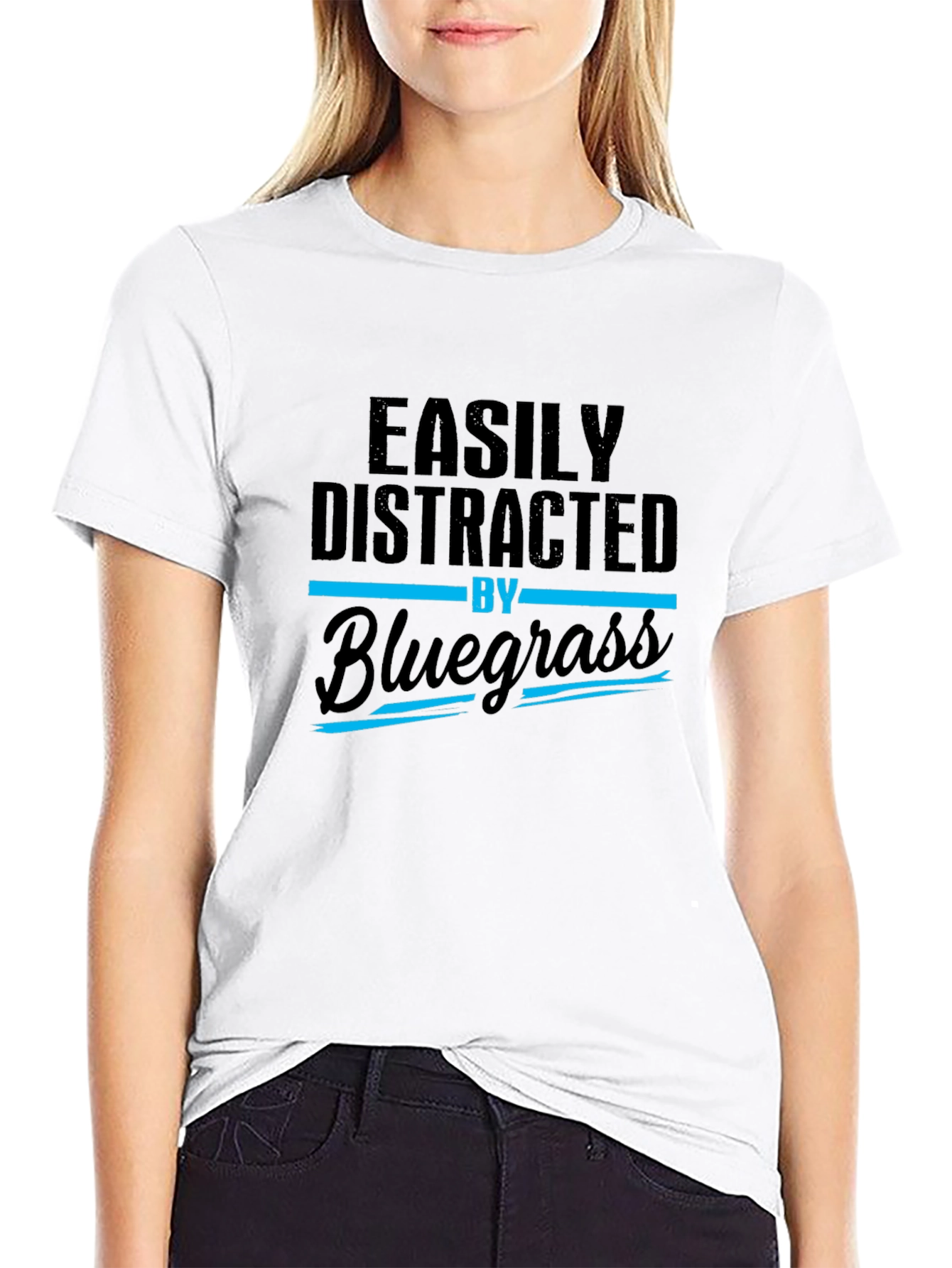 Easily Distracted By Bluegrass Black T-Shirt