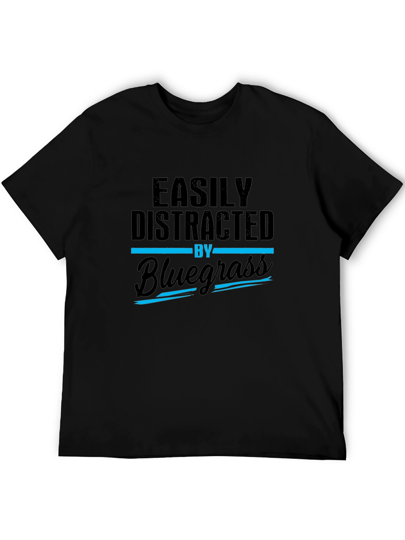 Easily Distracted By Bluegrass Black T-Shirt