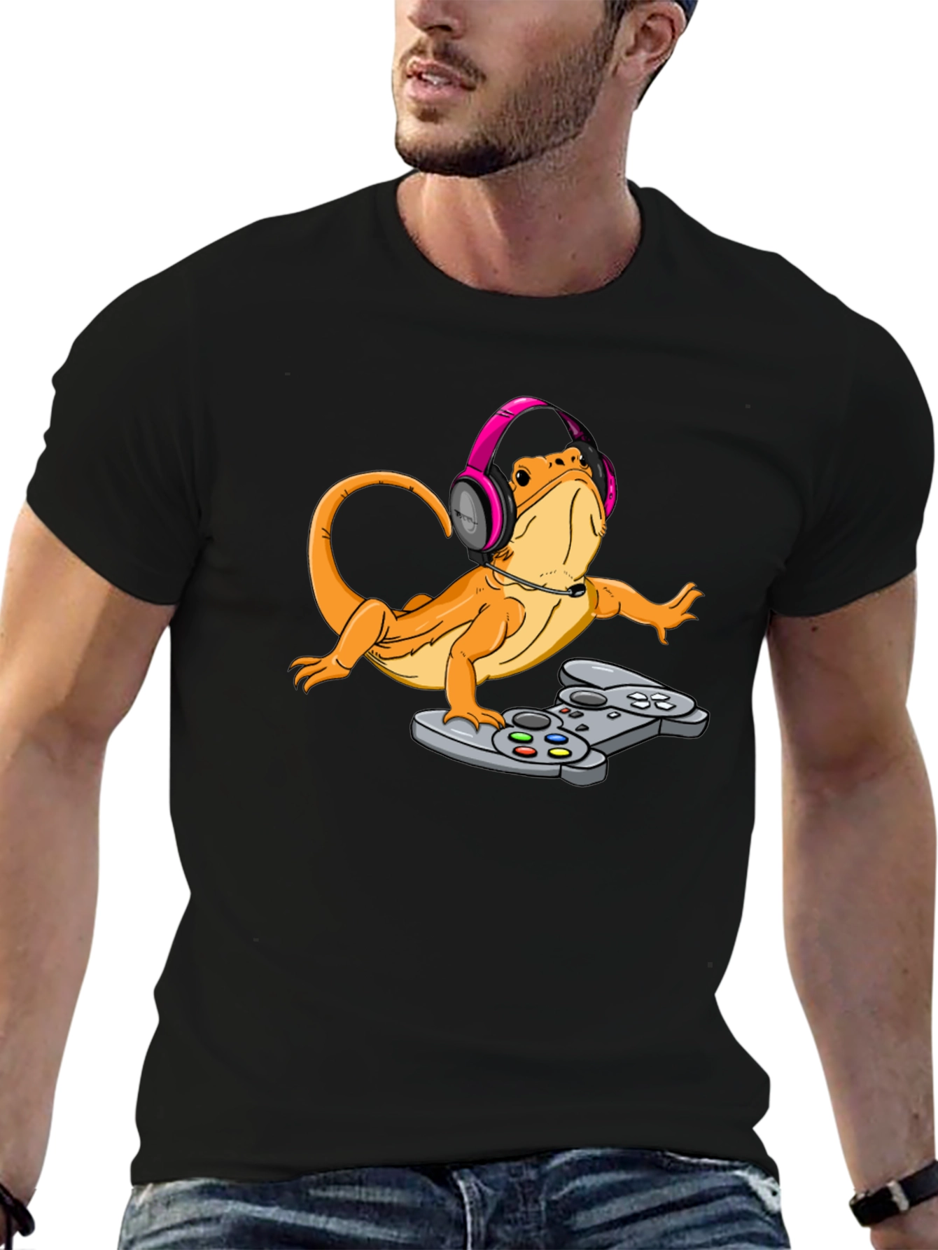Gamer Lizard Graphic Tee