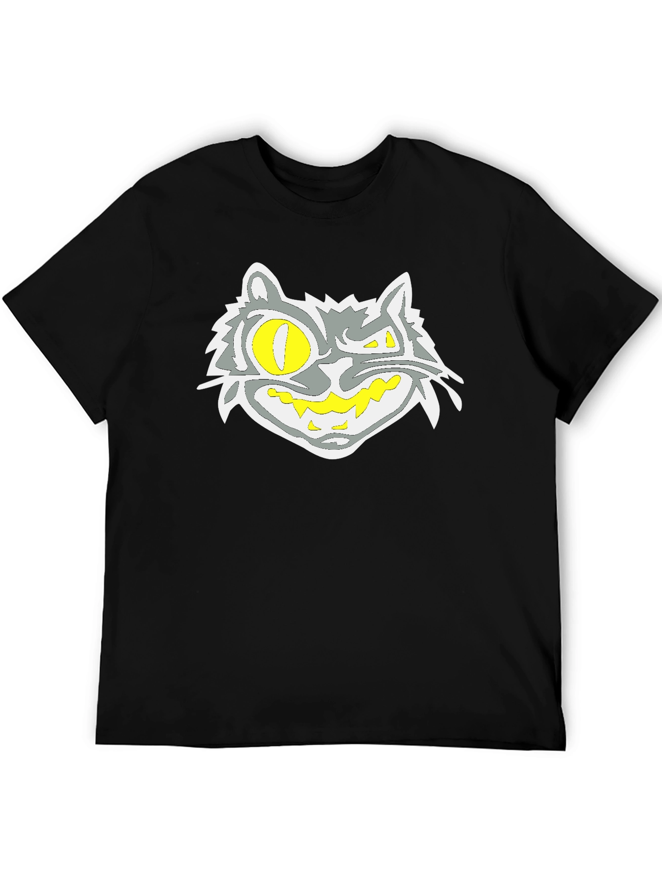 Grinning Cat Graphic Black Tee