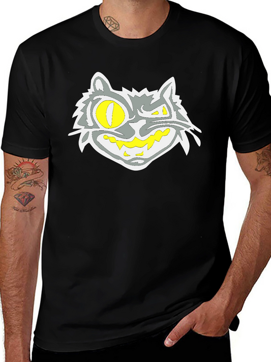 Grinning Cat Graphic Black Tee