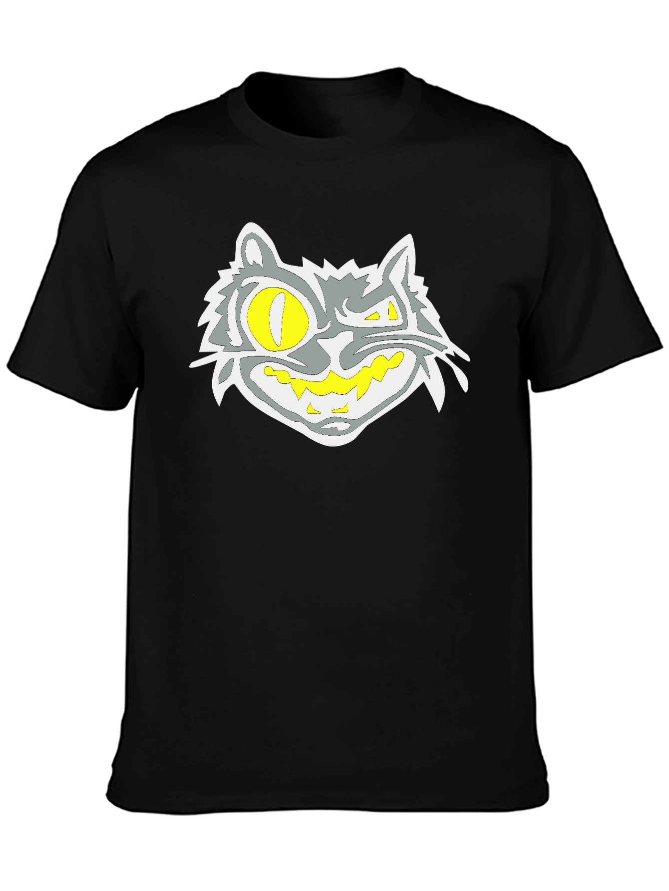 Grinning Cat Graphic Black Tee