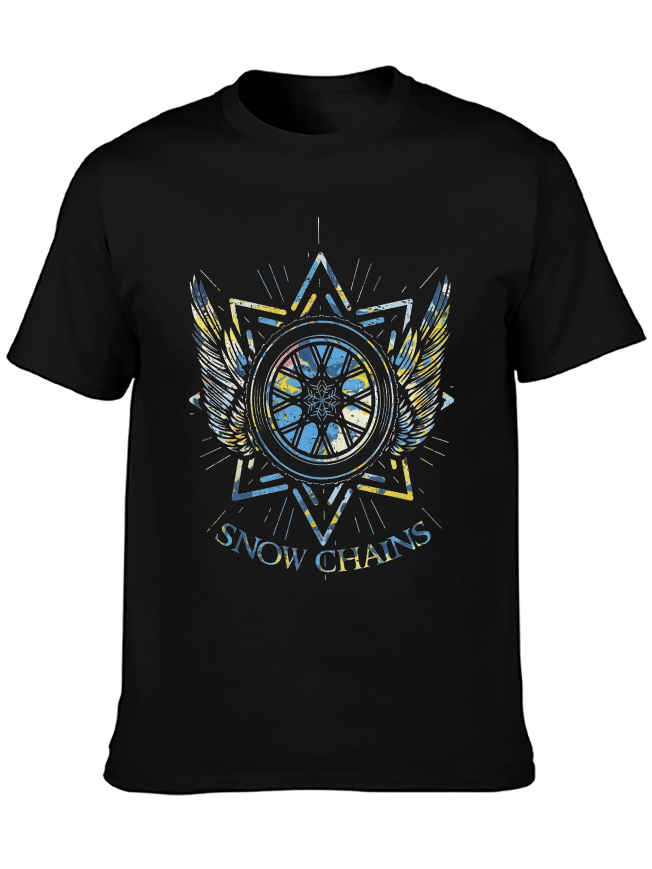 Snow Chains Graphic T-Shirt - Black