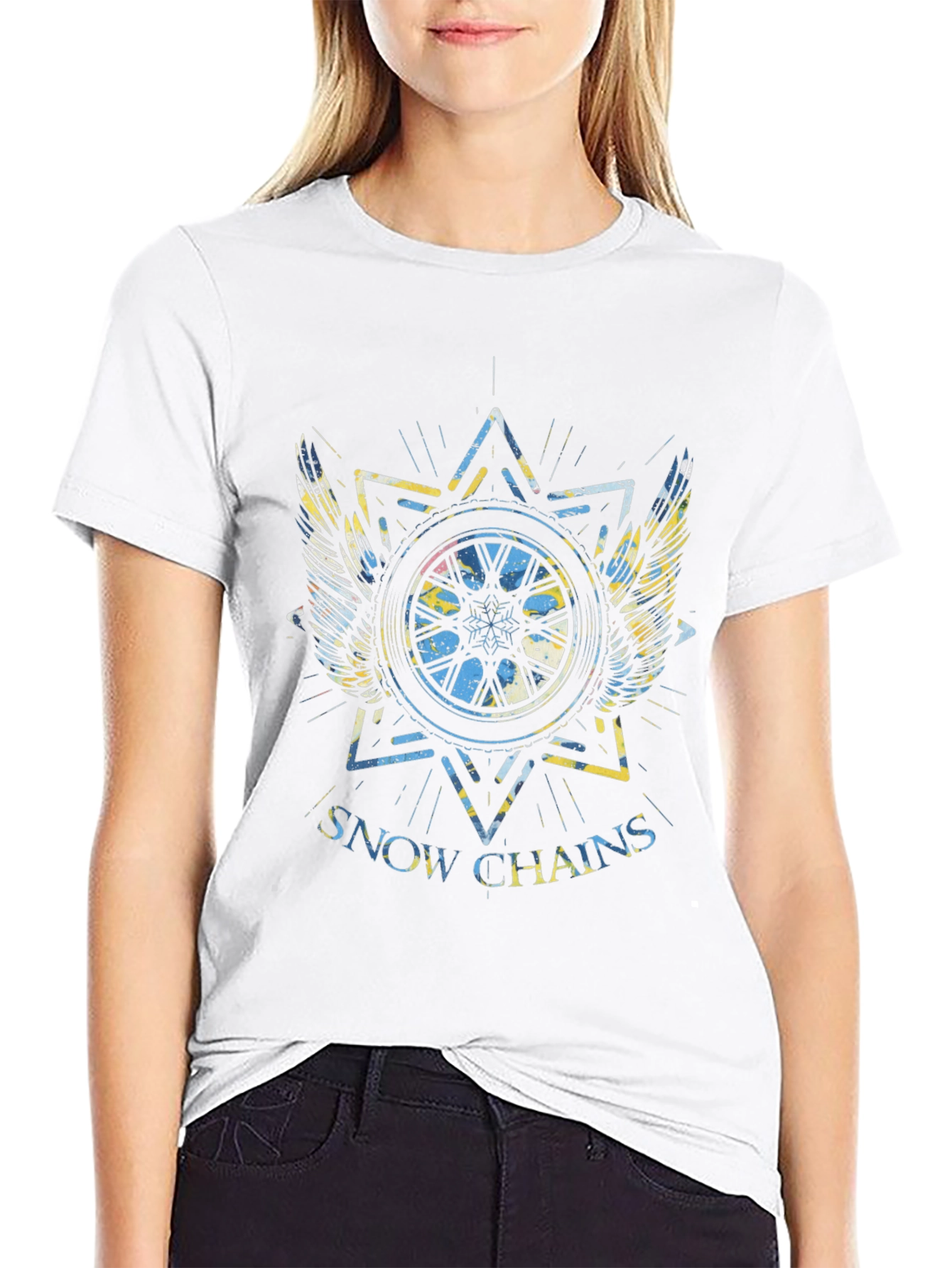 Snow Chains Graphic T-Shirt - Black