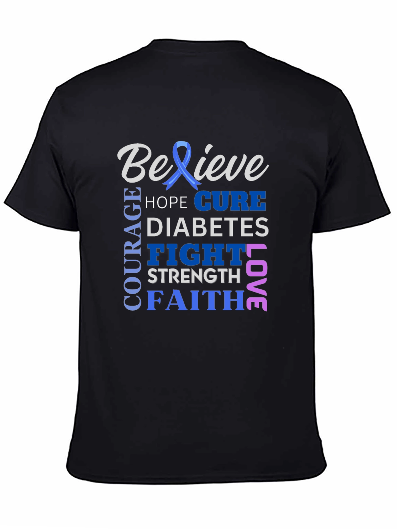 Believe Diabetes Awareness Ribbon T-Shirt