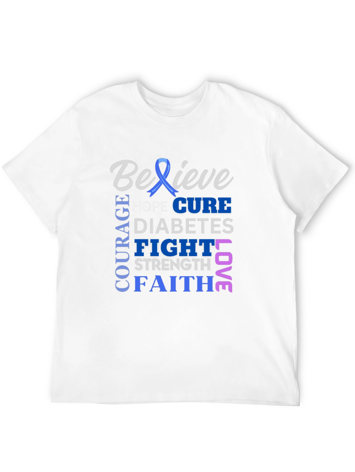 Believe Diabetes Awareness Ribbon T-Shirt