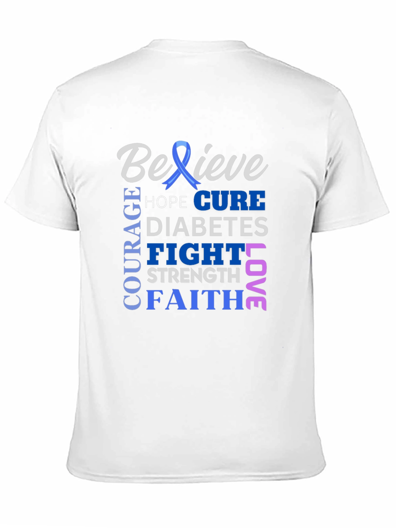 Believe Diabetes Awareness Ribbon T-Shirt