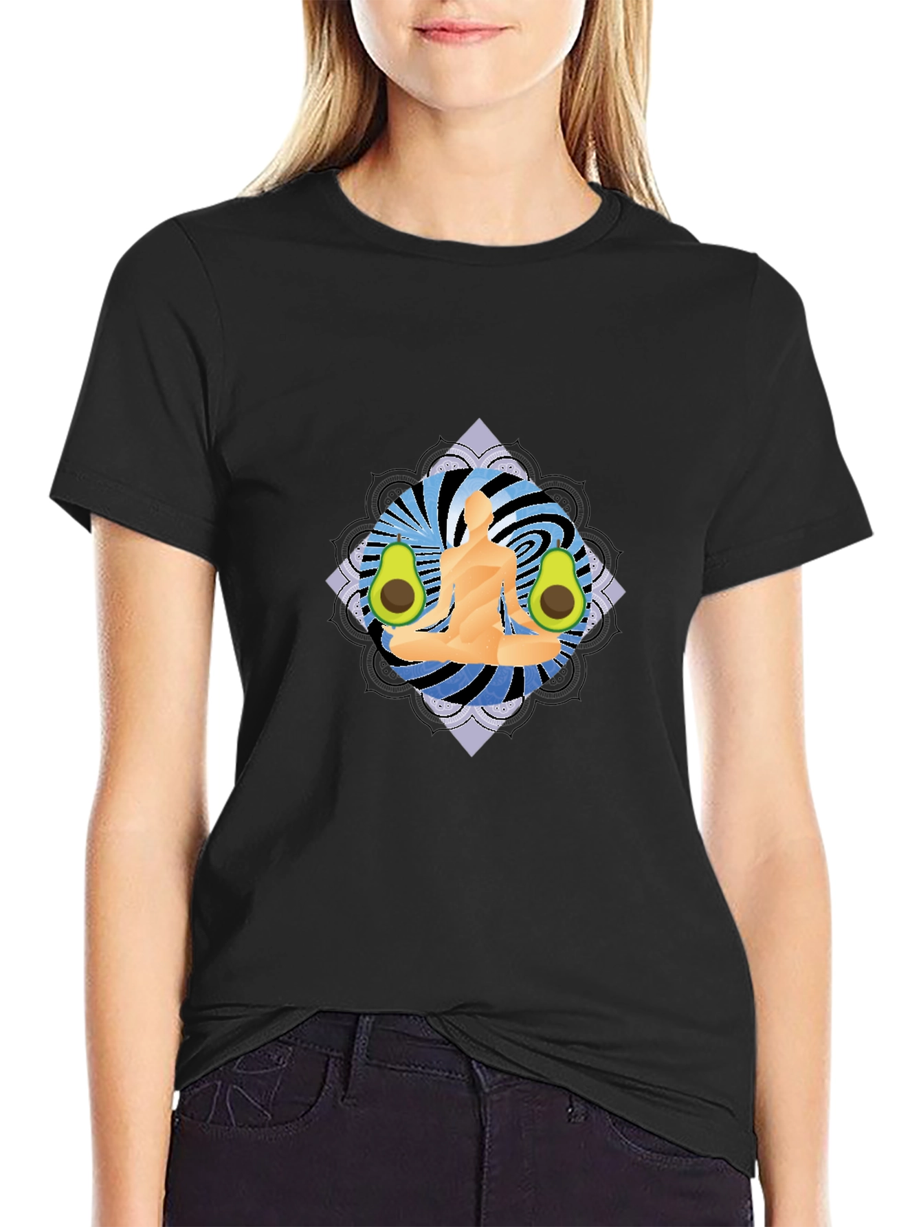 Yoga Avocado Black T-Shirt
