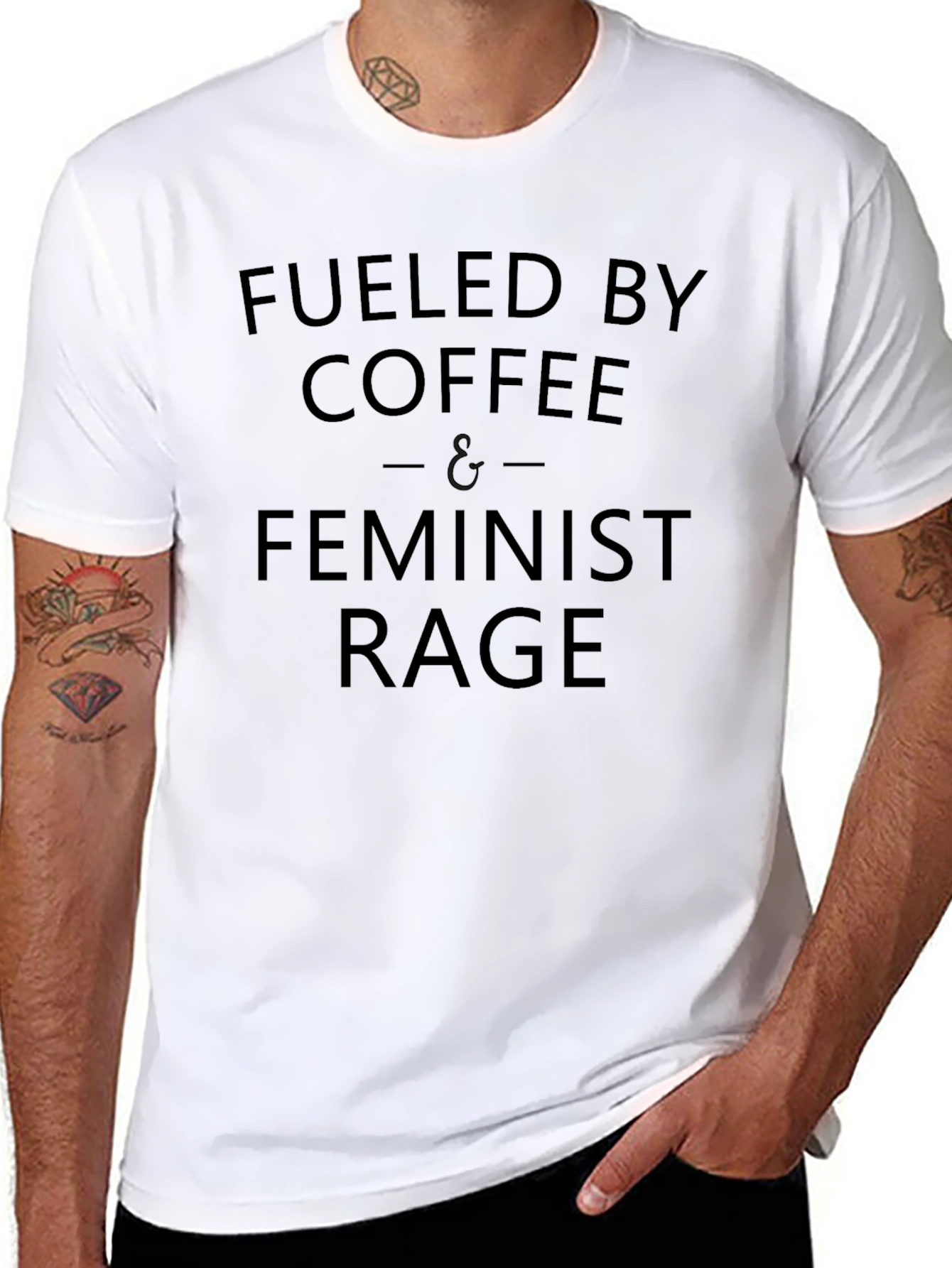 Fueled By Coffee & Feminist Rage Black T-Shirt