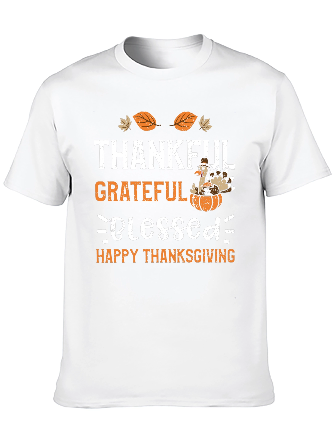 Thanksgiving Turkey T-Shirt: Thankful Grateful Blessed