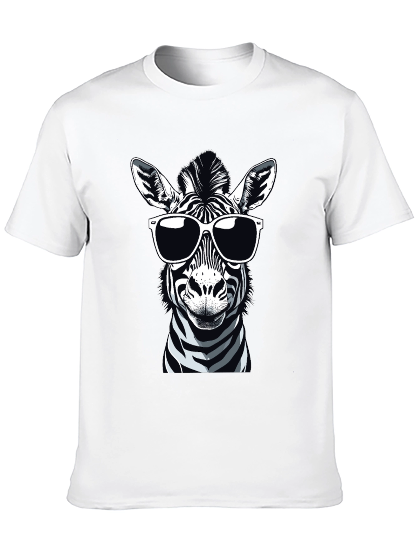 Cool Zebra Graphic Tee - Mens Black T-Shirt