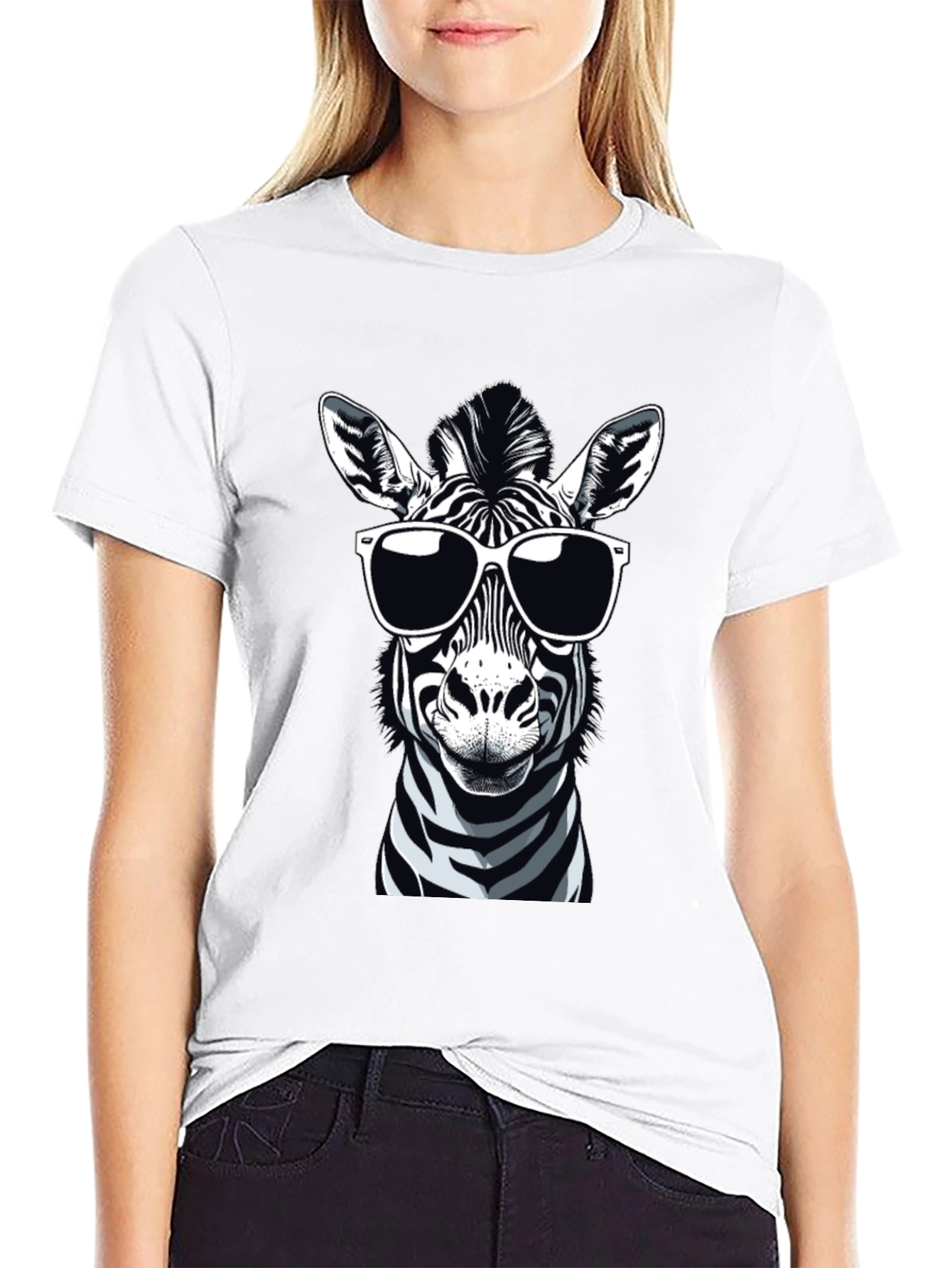 Cool Zebra Graphic Tee - Mens Black T-Shirt