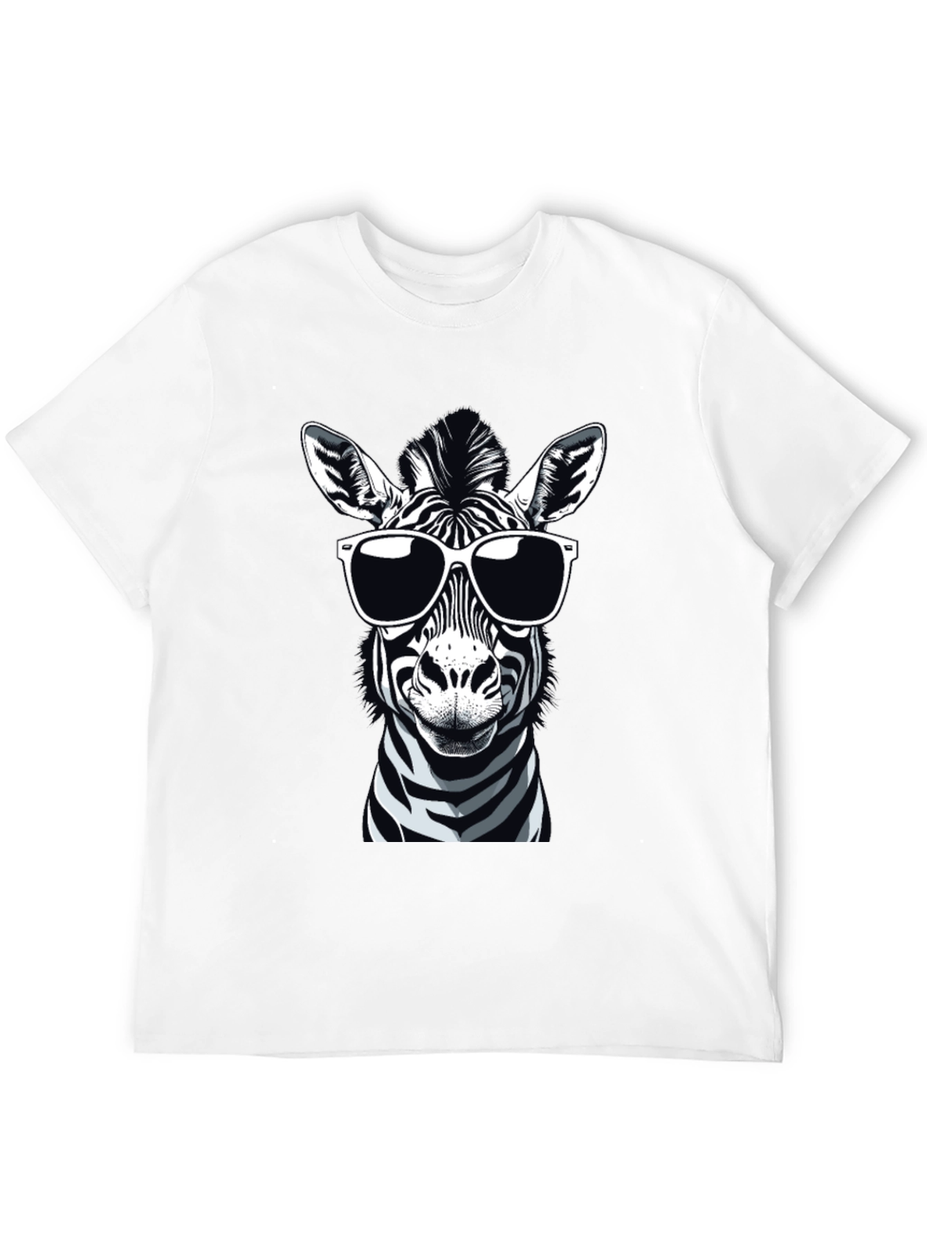 Cool Zebra Graphic Tee - Mens Black T-Shirt