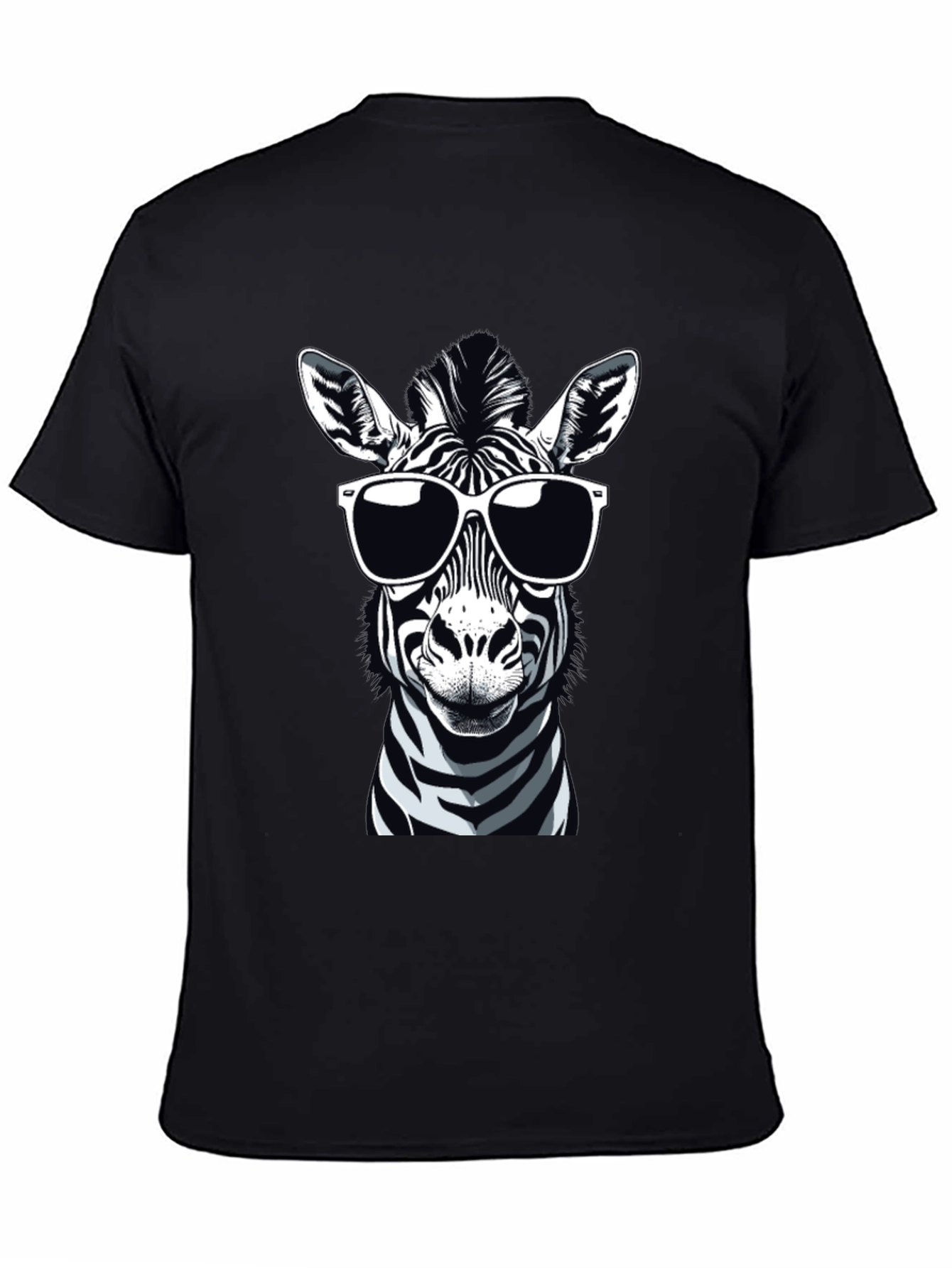 Cool Zebra Graphic Tee - Mens Black T-Shirt