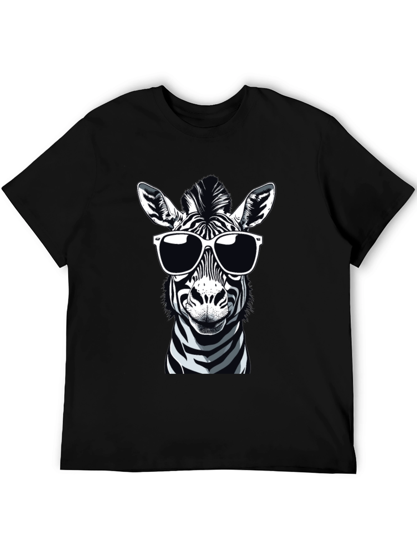 Cool Zebra Graphic Tee - Mens Black T-Shirt