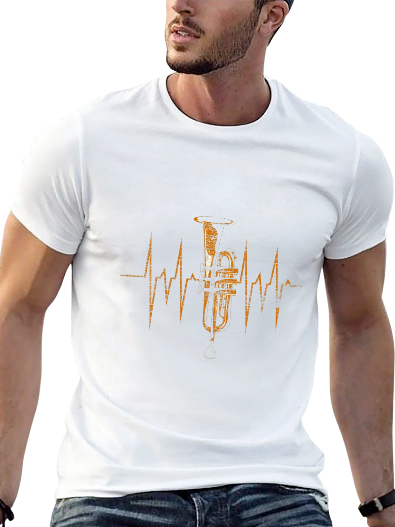 Tuba Heartbeat T-Shirt - Musicians Gift