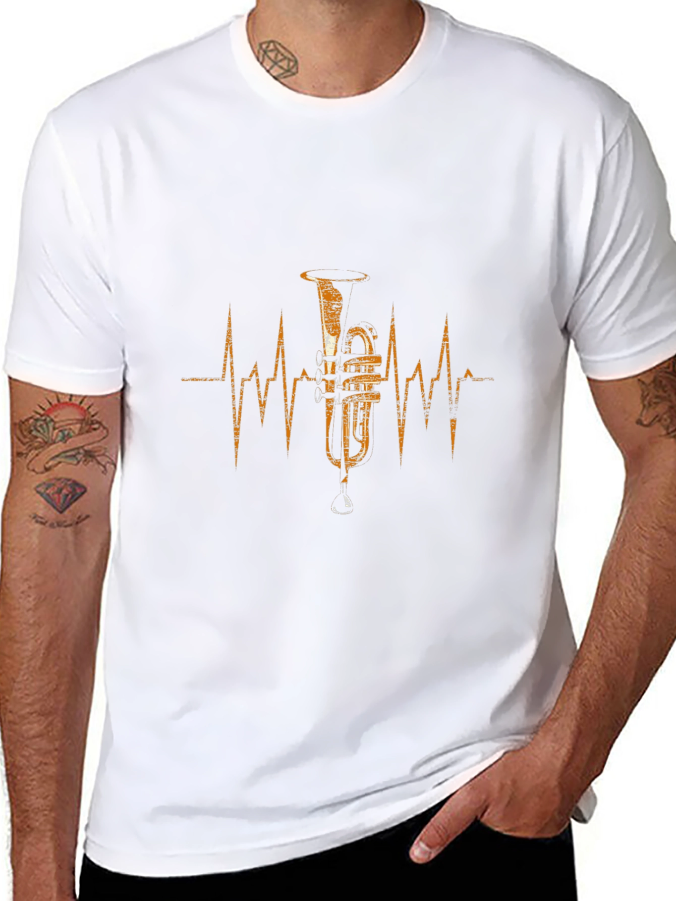Tuba Heartbeat T-Shirt - Musicians Gift