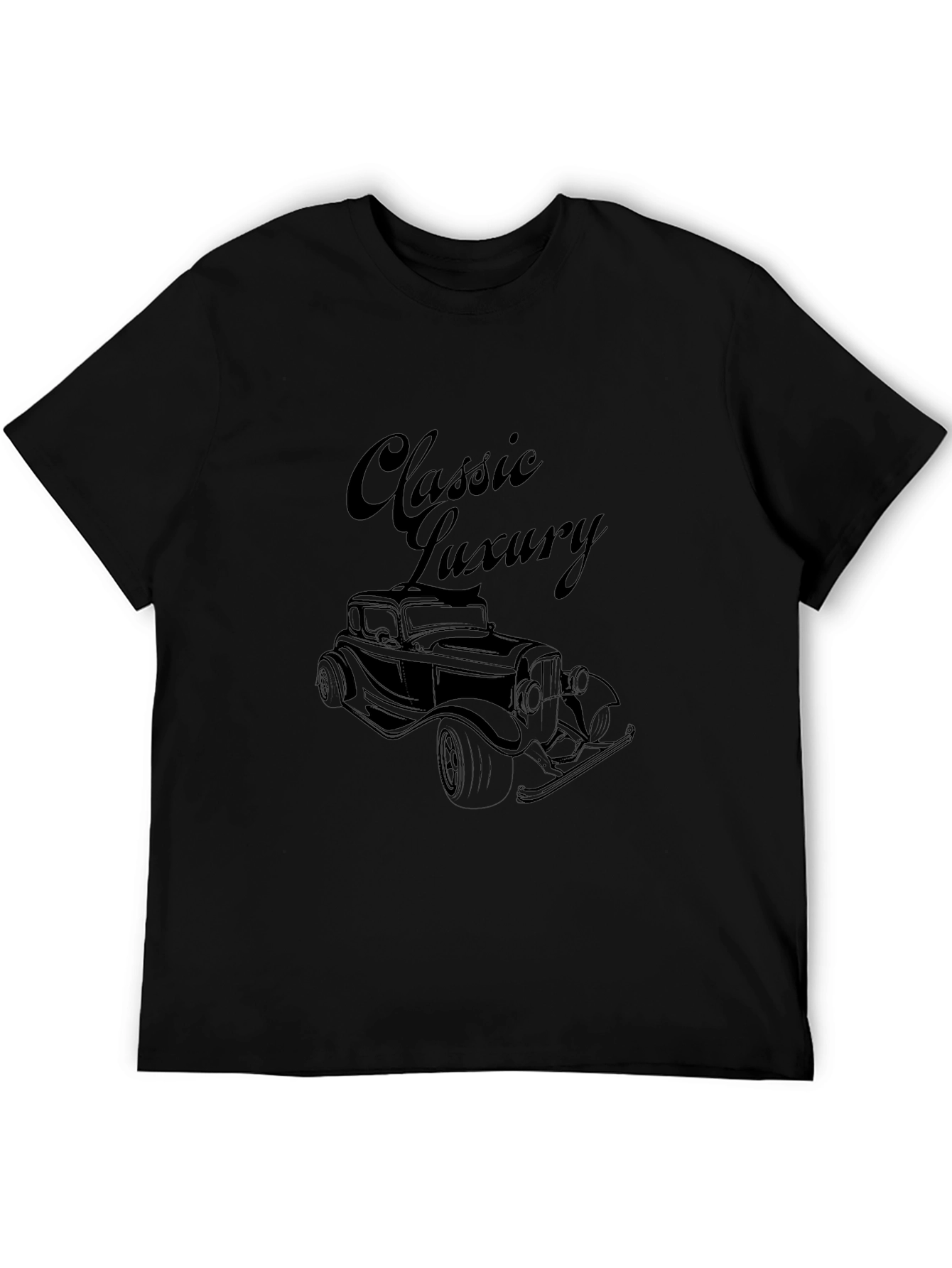 Classic Luxury Car Graphic Tee - Mens Black T-Shirt