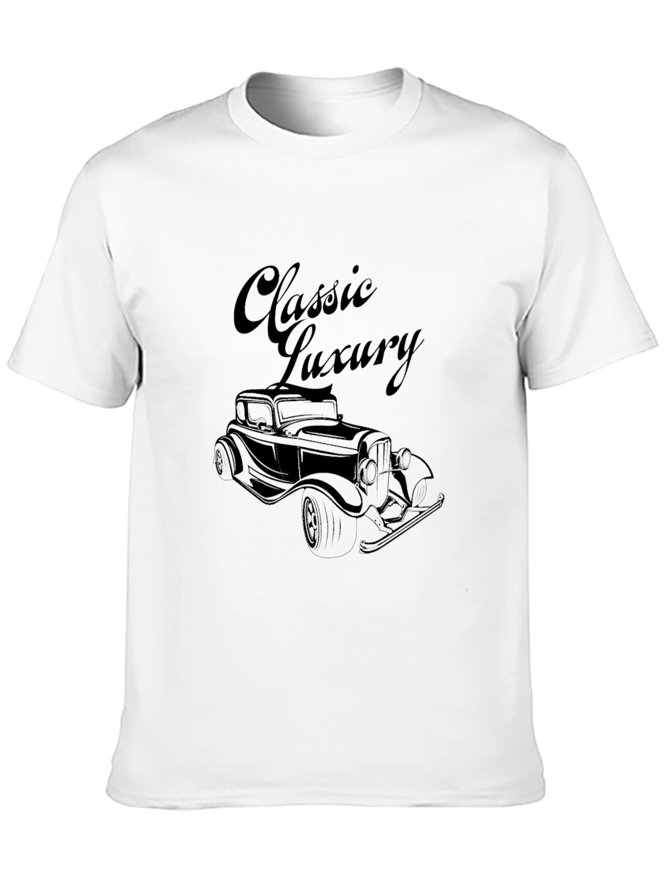 Classic Luxury Car Graphic Tee - Mens Black T-Shirt